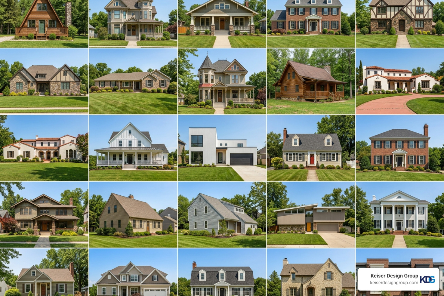 Diverse elevation styles A to Z