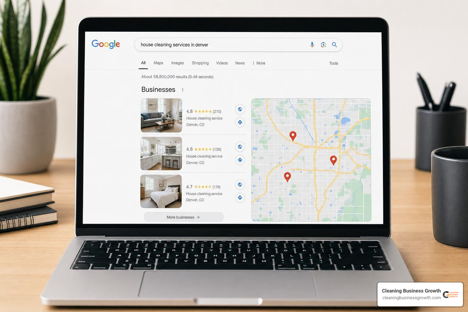 local SEO map pack results for cleaning services local SEO map pack results for cleaning services