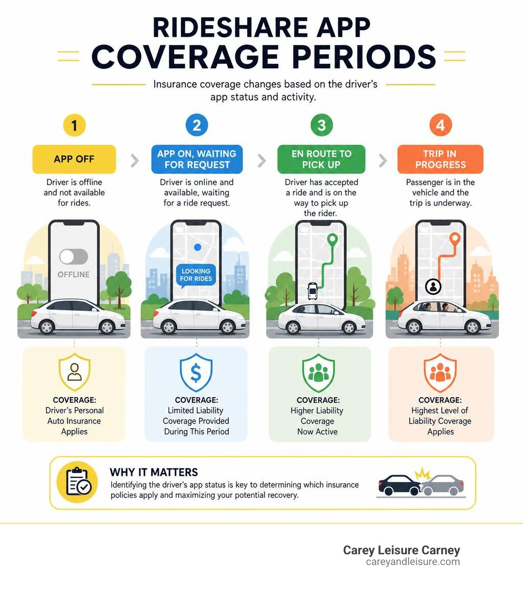 infographic explaining rideshare app coverage periods infographic