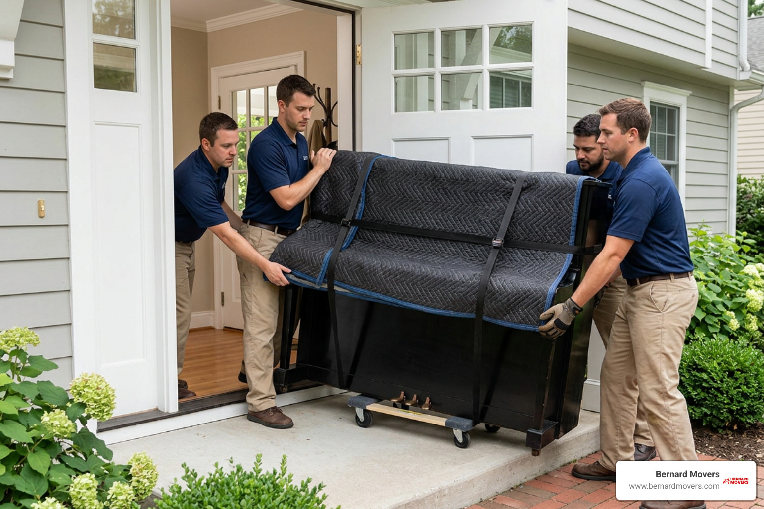 Crew maneuvering an instrument through an entryway Crew maneuvering an instrument through an entryway