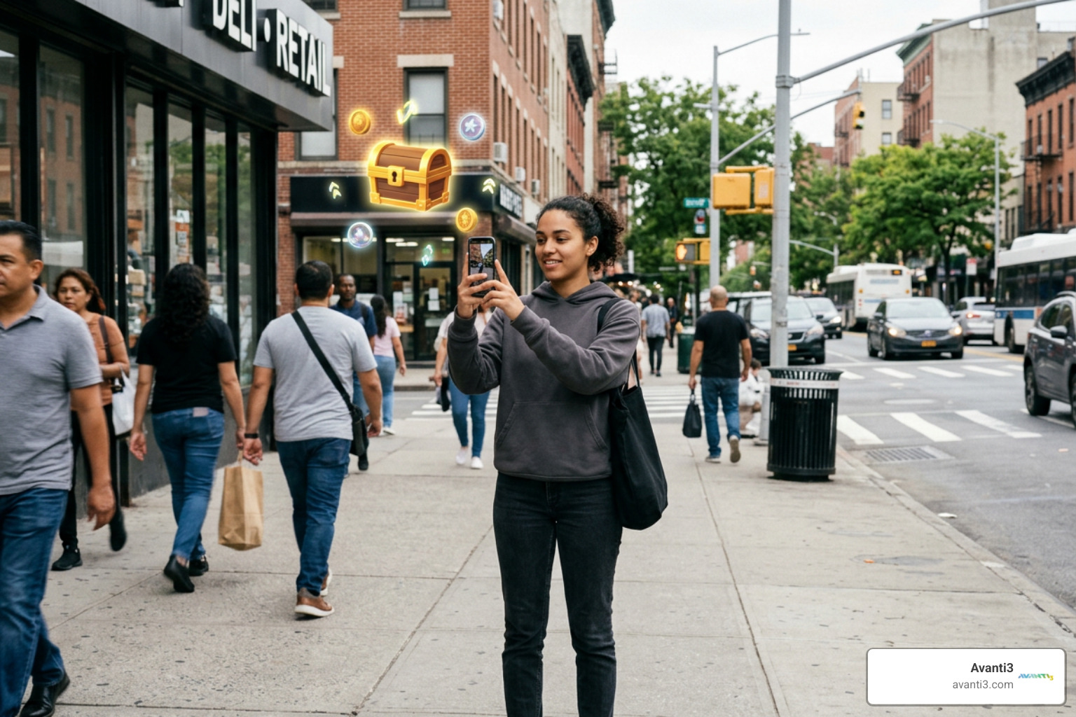 Mobile AR location-based token treasure hunt in an urban environment