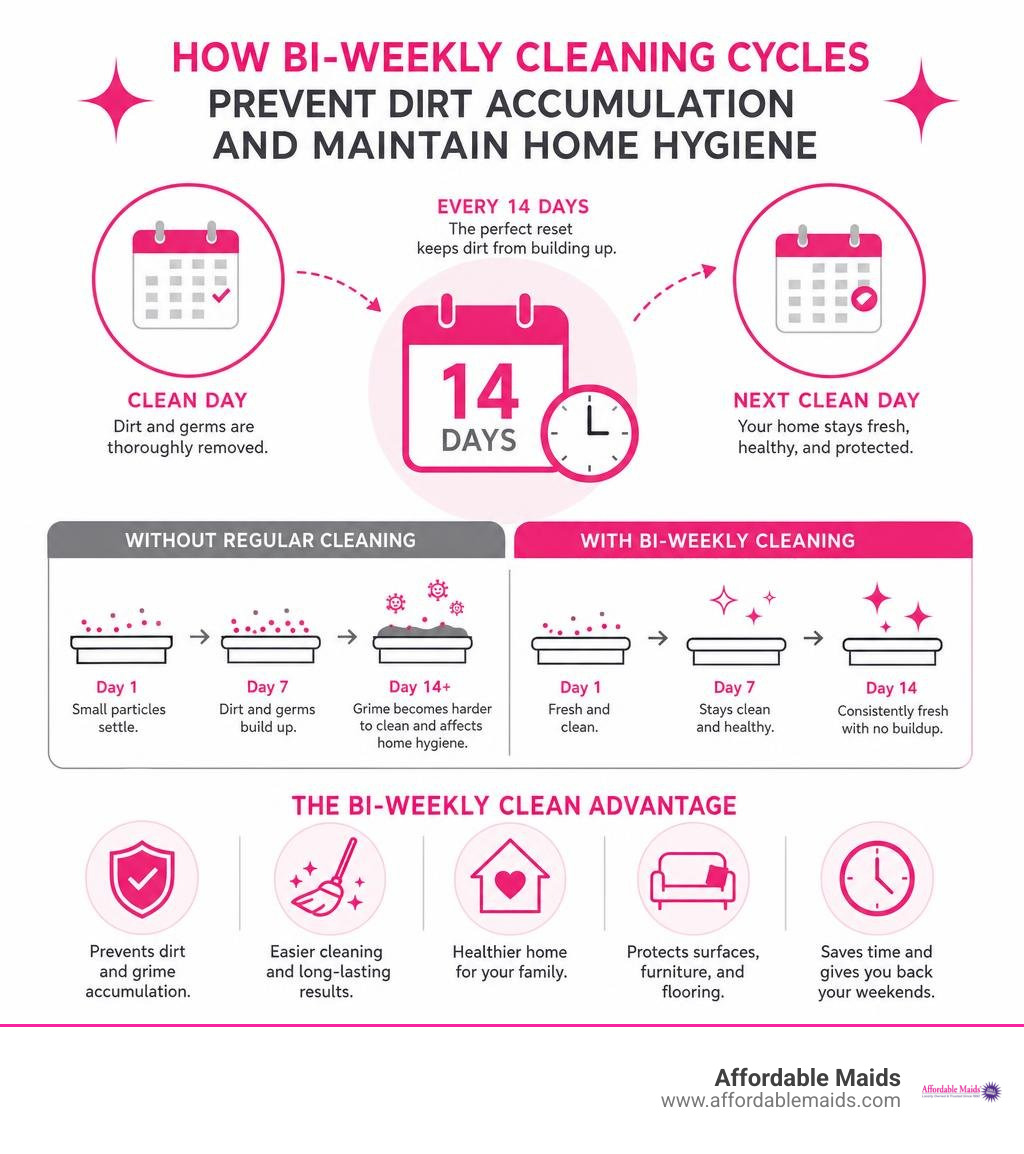 How bi-weekly cleaning cycles prevent dirt accumulation and maintain home hygiene infographic How bi-weekly cleaning cycles prevent dirt accumulation and maintain home hygiene infographic