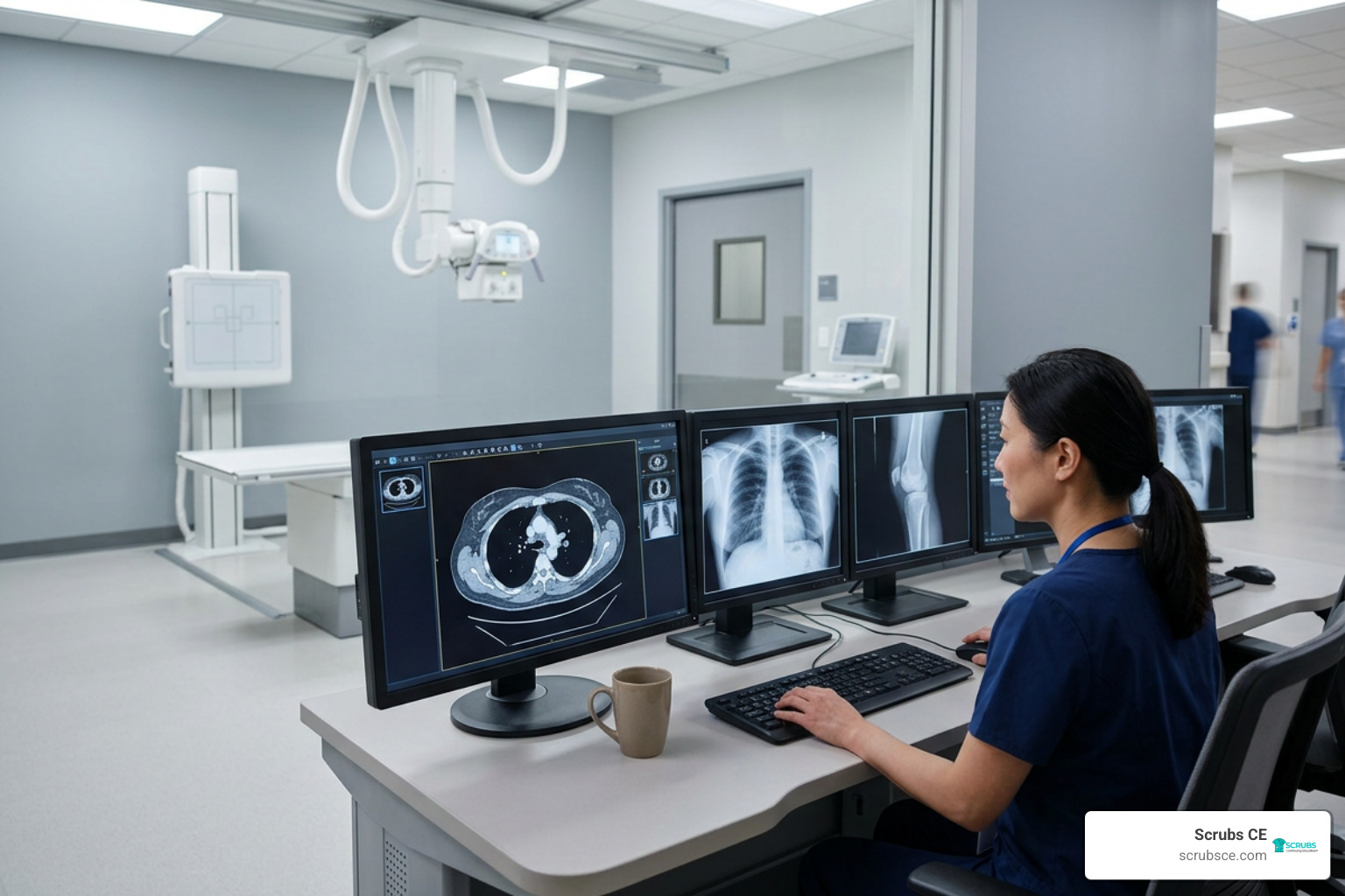 Modern PACS workstation and digital radiography equipment suite Modern PACS workstation and digital radiography equipment suite