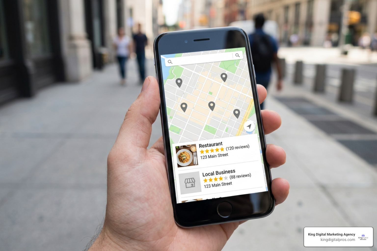 Local Search Results Displaying Google Map Pack Star Ratings