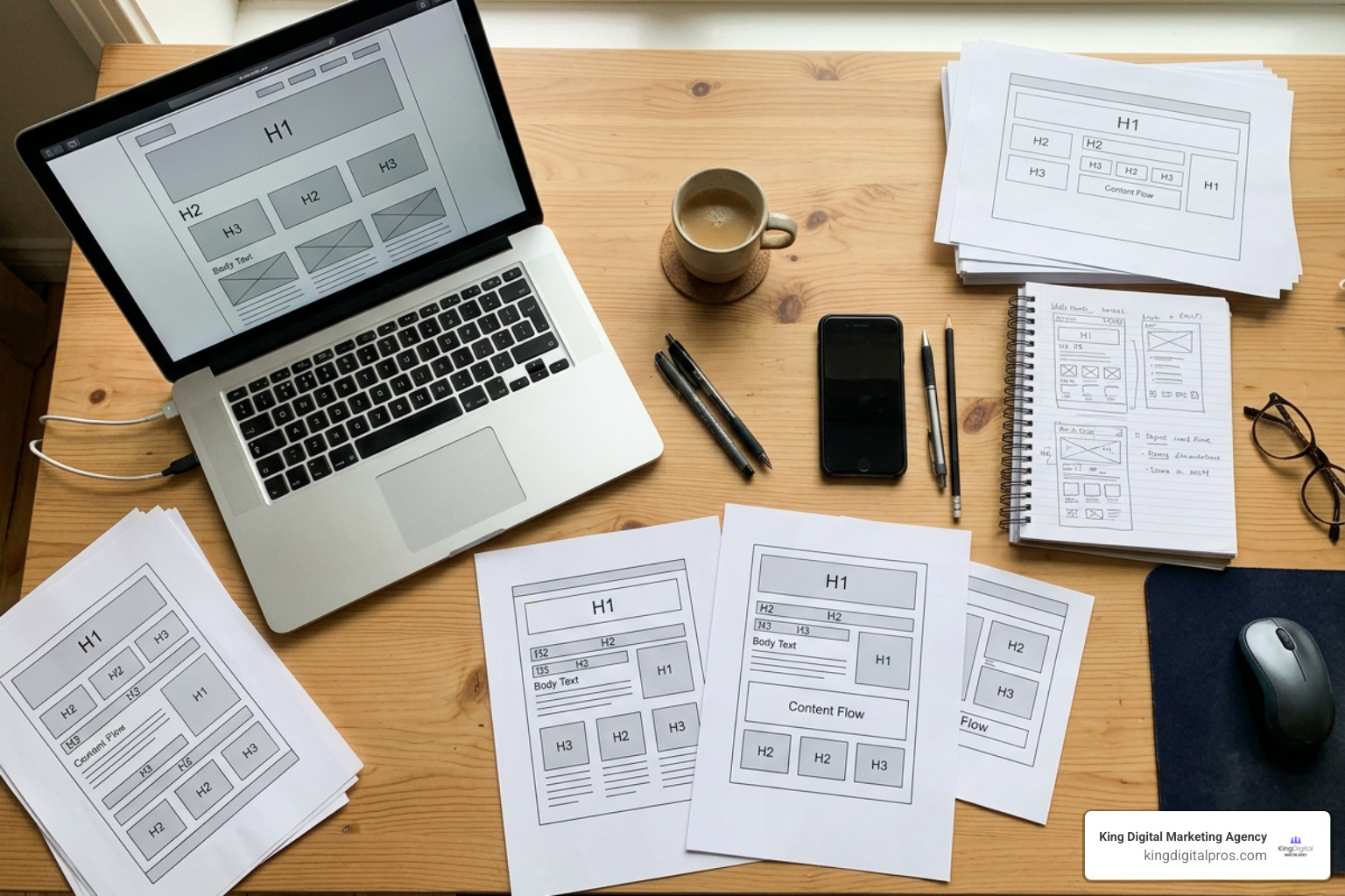 Semantic heading structure and content hierarchy on a wireframed webpage layout Semantic Heading Structure And Content Hierarchy On A Wireframed Webpage Layout