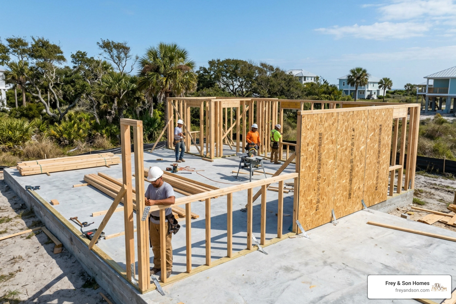 slab-on-grade foundation and coastal framing progress slab-on-grade foundation and coastal framing progress