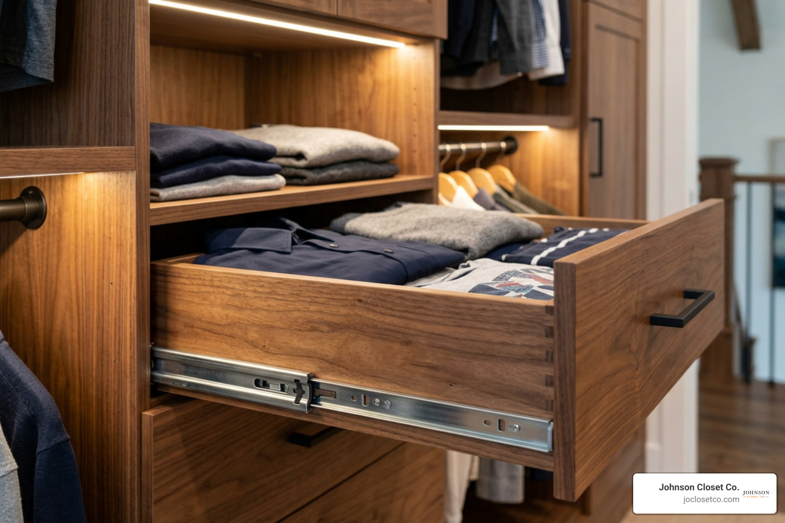 soft-close undermount drawer slides in custom closet cabinetry soft-close undermount drawer slides in custom closet cabinetry
