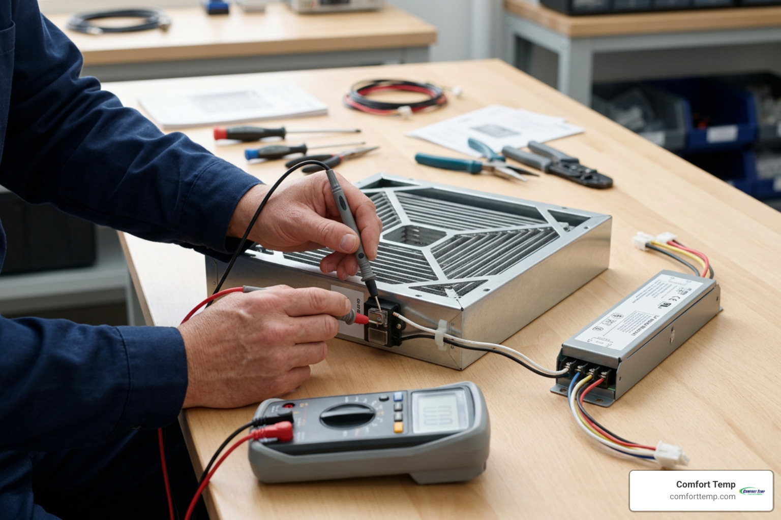 electronic air cleaner cell and UV ballast during testing electronic air cleaner cell and UV ballast during testing