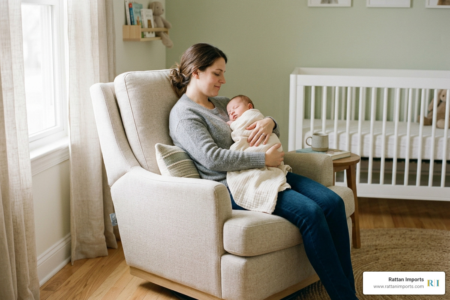Ergonomic nursery glider chair design and features Ergonomic nursery glider chair design and features