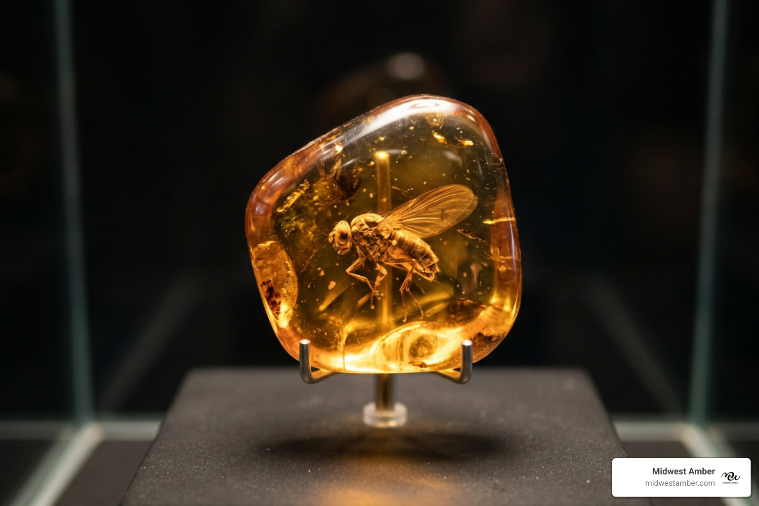 high-clarity Baltic amber displaying ancient Diptera insects
