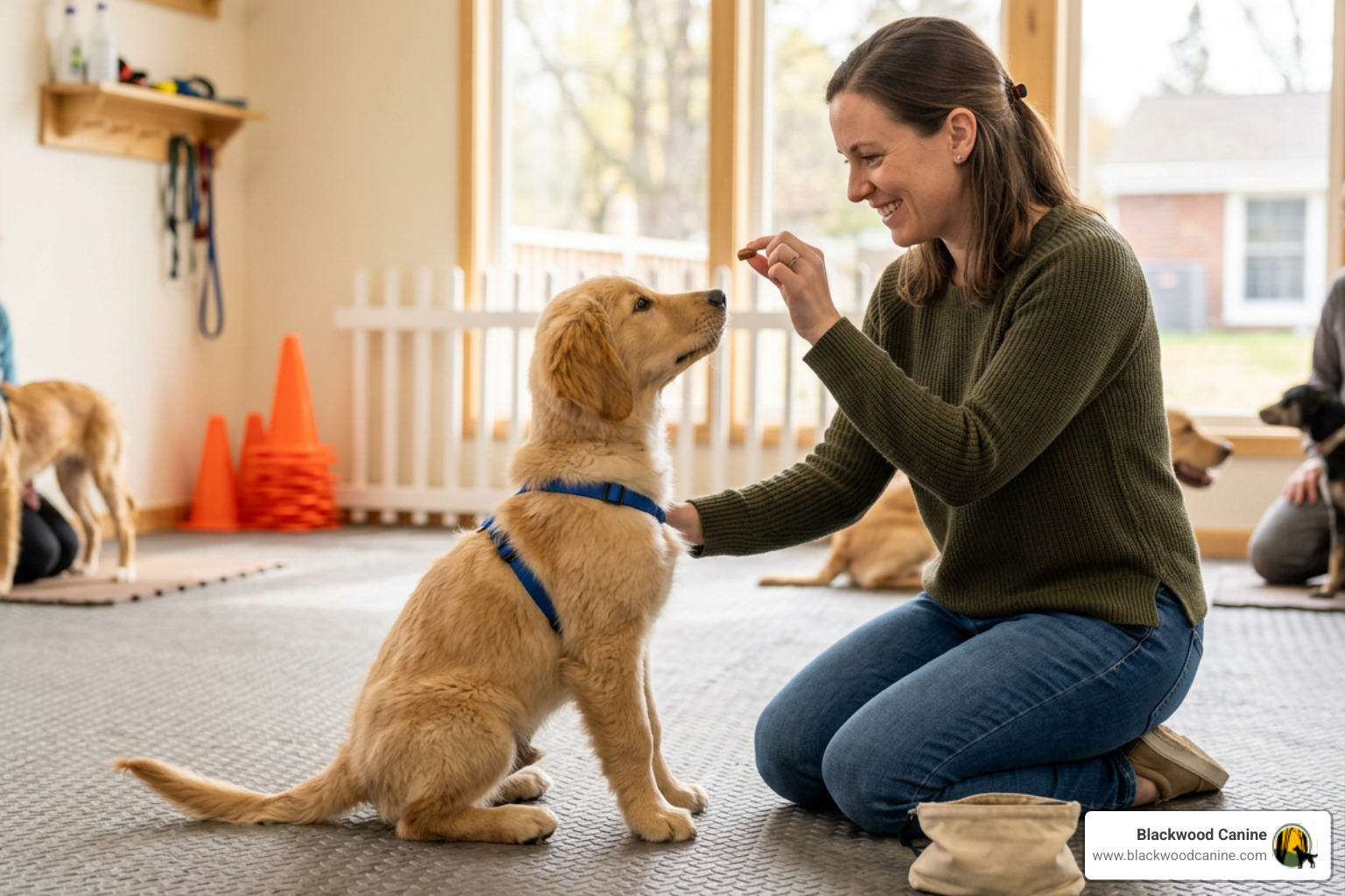 puppy learning to sit and make eye contact using a food lure puppy learning to sit and make eye contact using a food lure