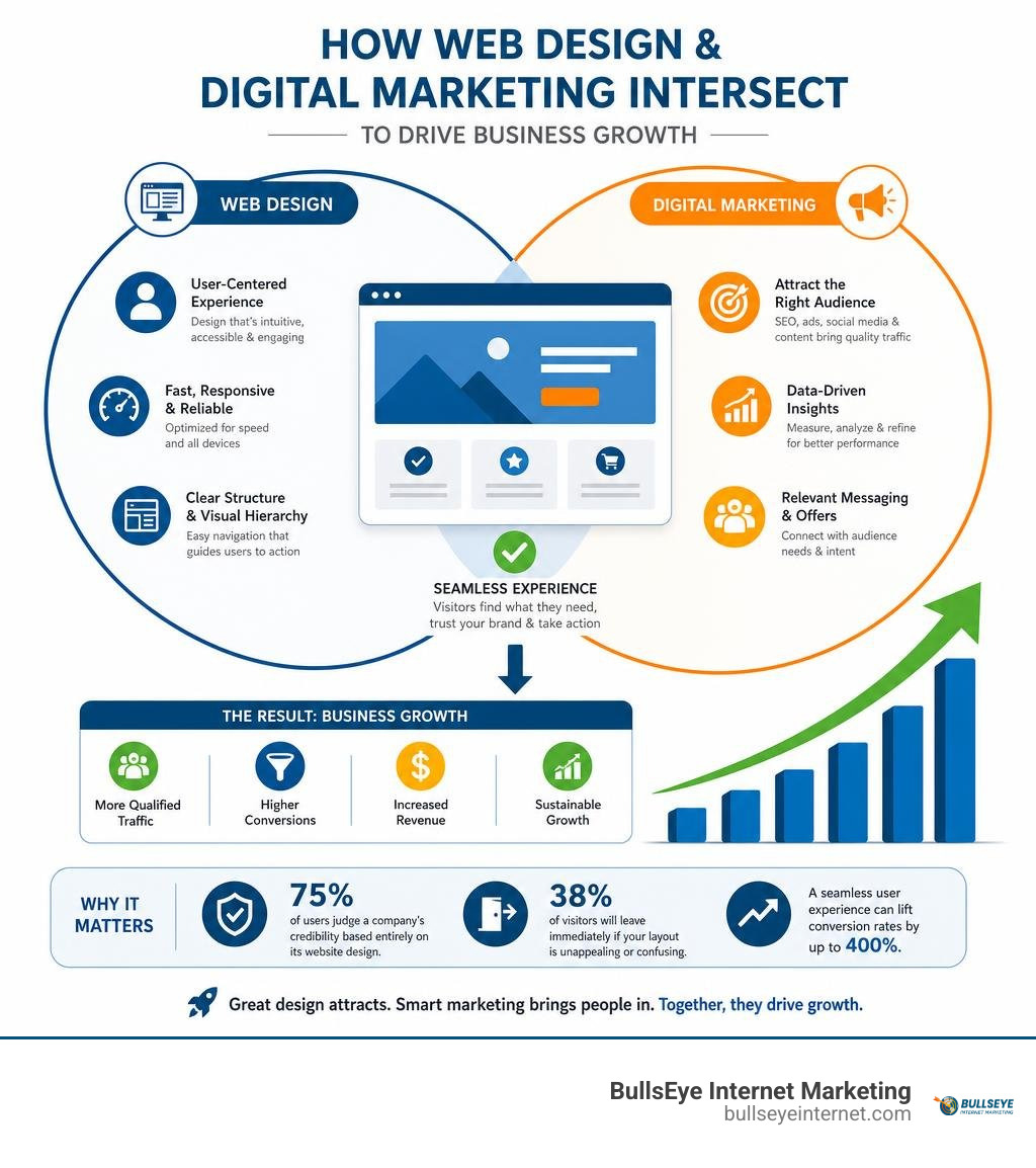 How web design and digital marketing intersect to drive business growth infographic How web design and digital marketing intersect to drive business growth infographic