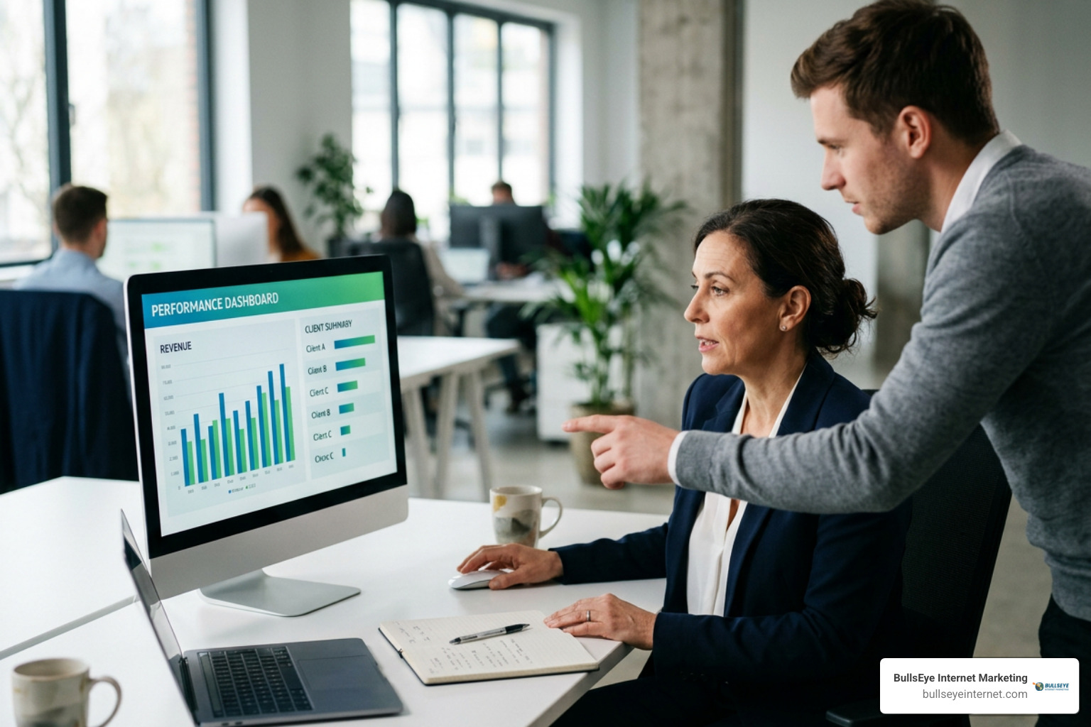 Paid search performance dashboard showing ROAS, CPA, and conversion tracking metrics