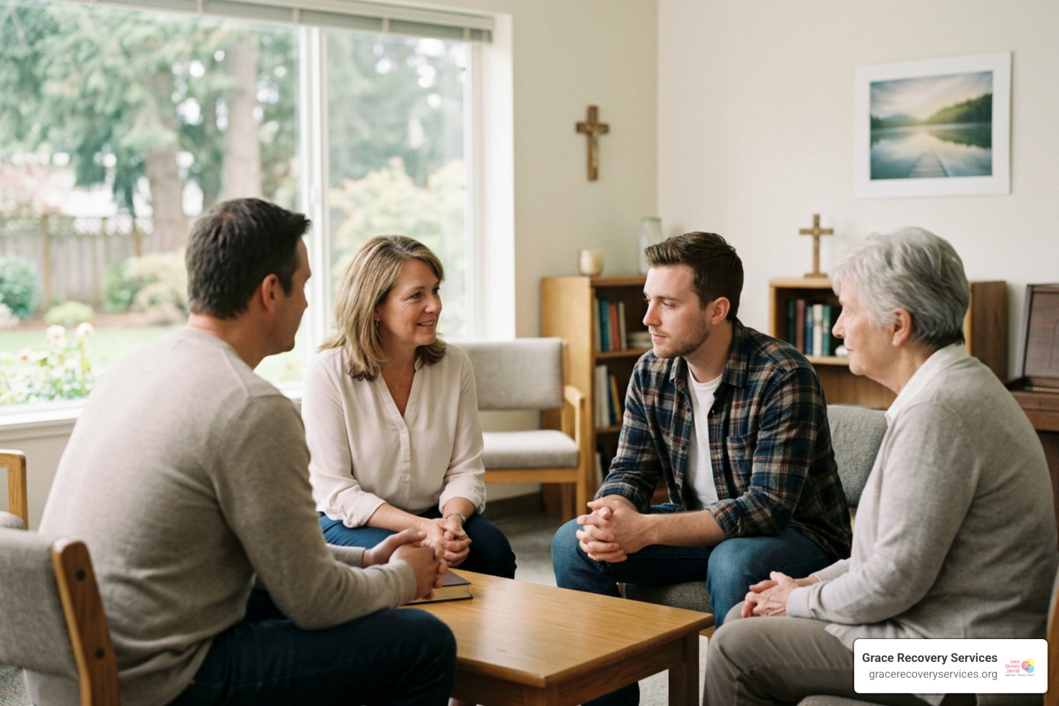 Therapist and client in faith centered counseling session Therapist and client in faith centered counseling session