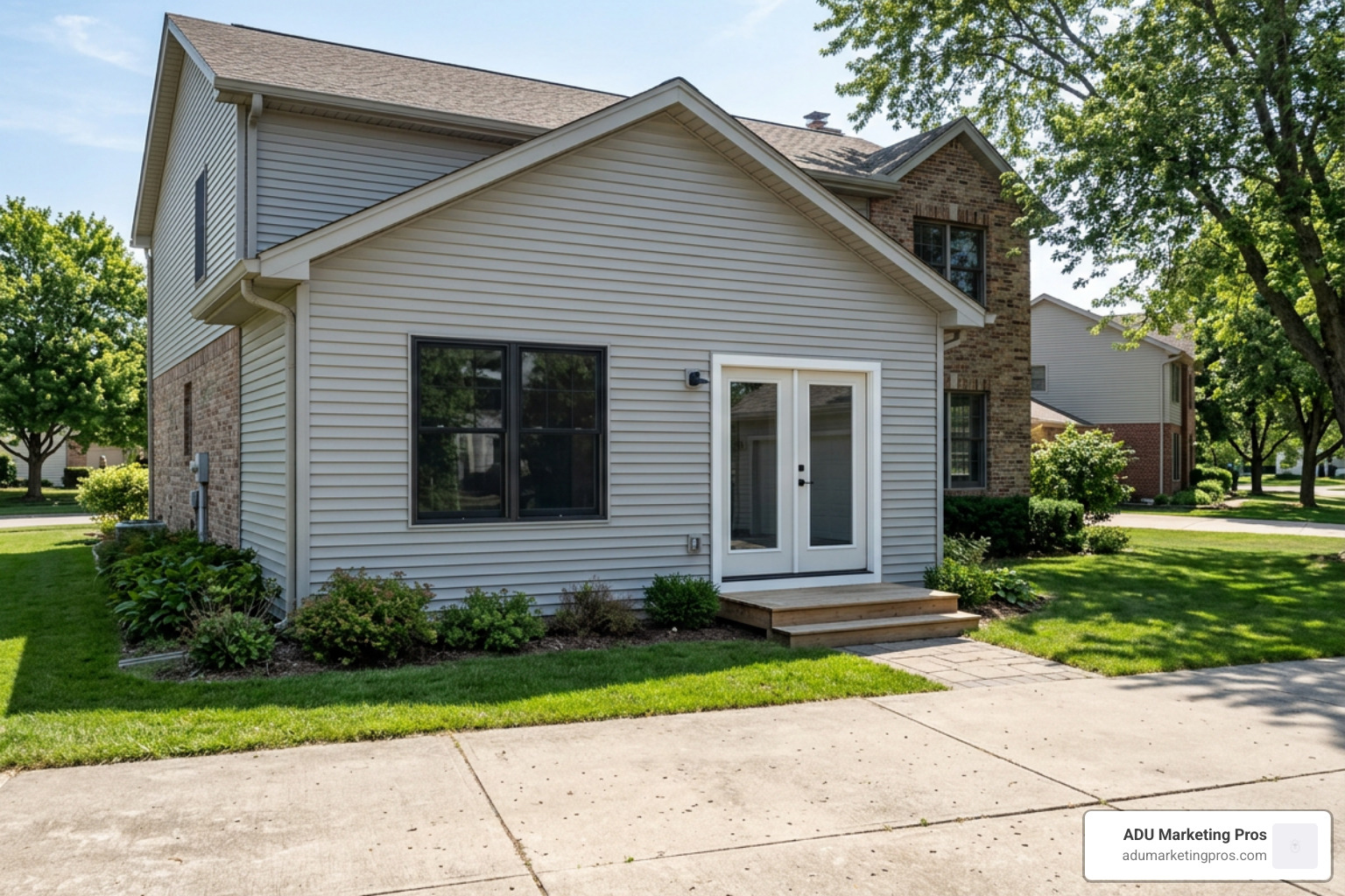 garage door replaced with siding and windows
