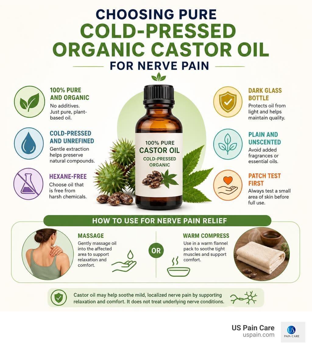 Infographic: choosing pure cold-pressed organic castor oil for nerve pain infographic best castor oil for nerve pain