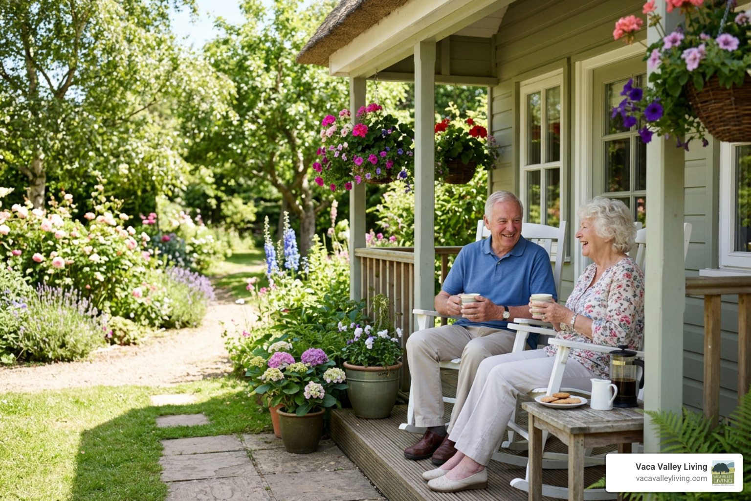 retirees enjoying a seasonal trial stay in a rental cottage