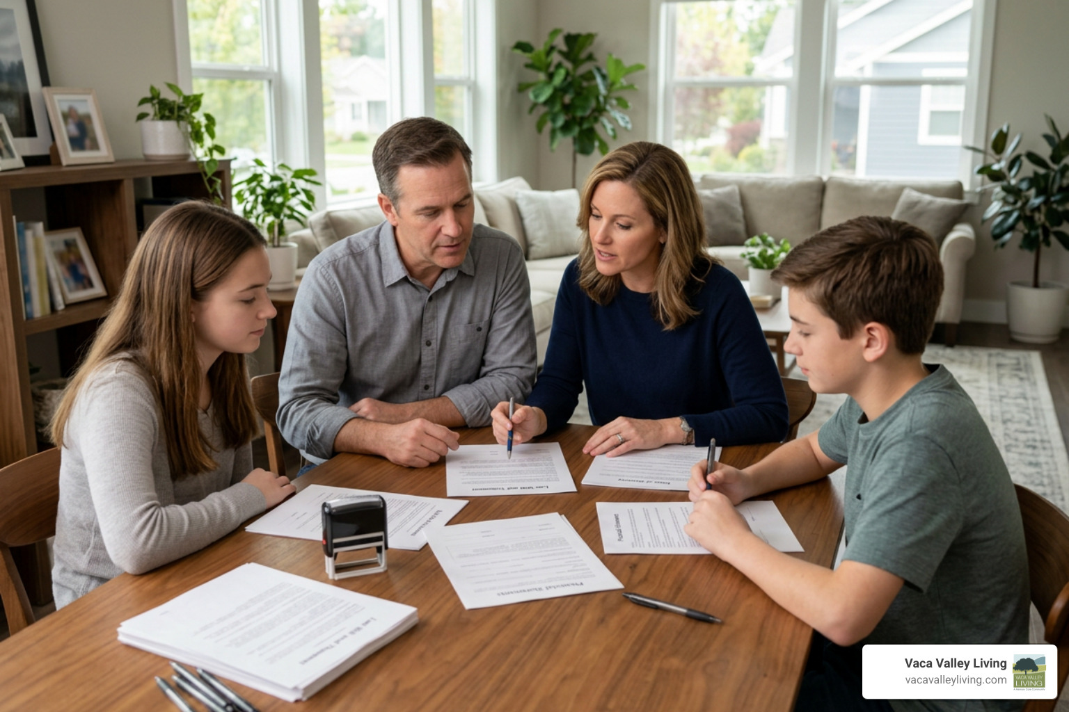 Family organizing advance healthcare directives and financial documents Family organizing advance healthcare directives and financial documents
