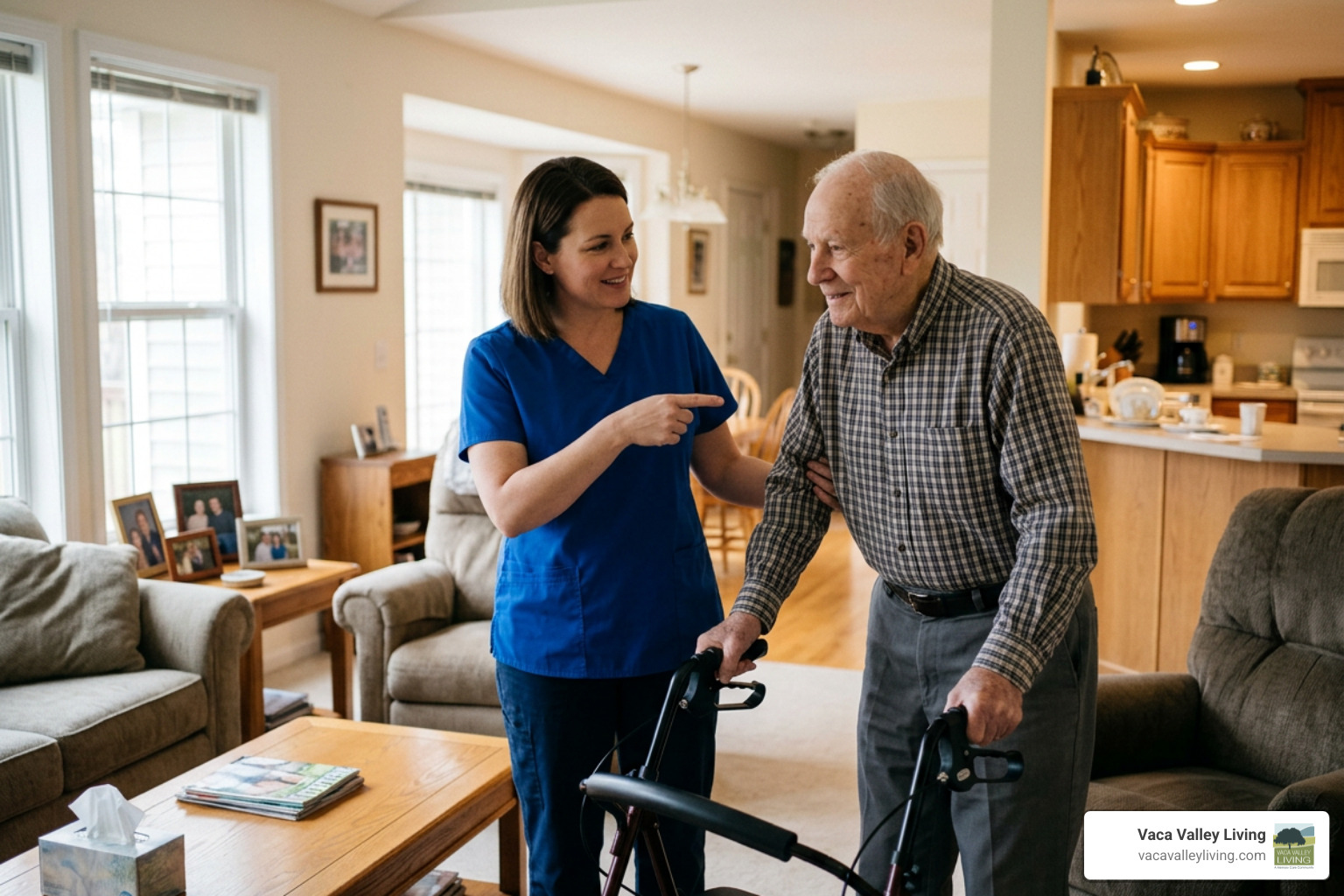 caregiver helping senior navigate daily routine safely caregiver helping senior navigate daily routine safely