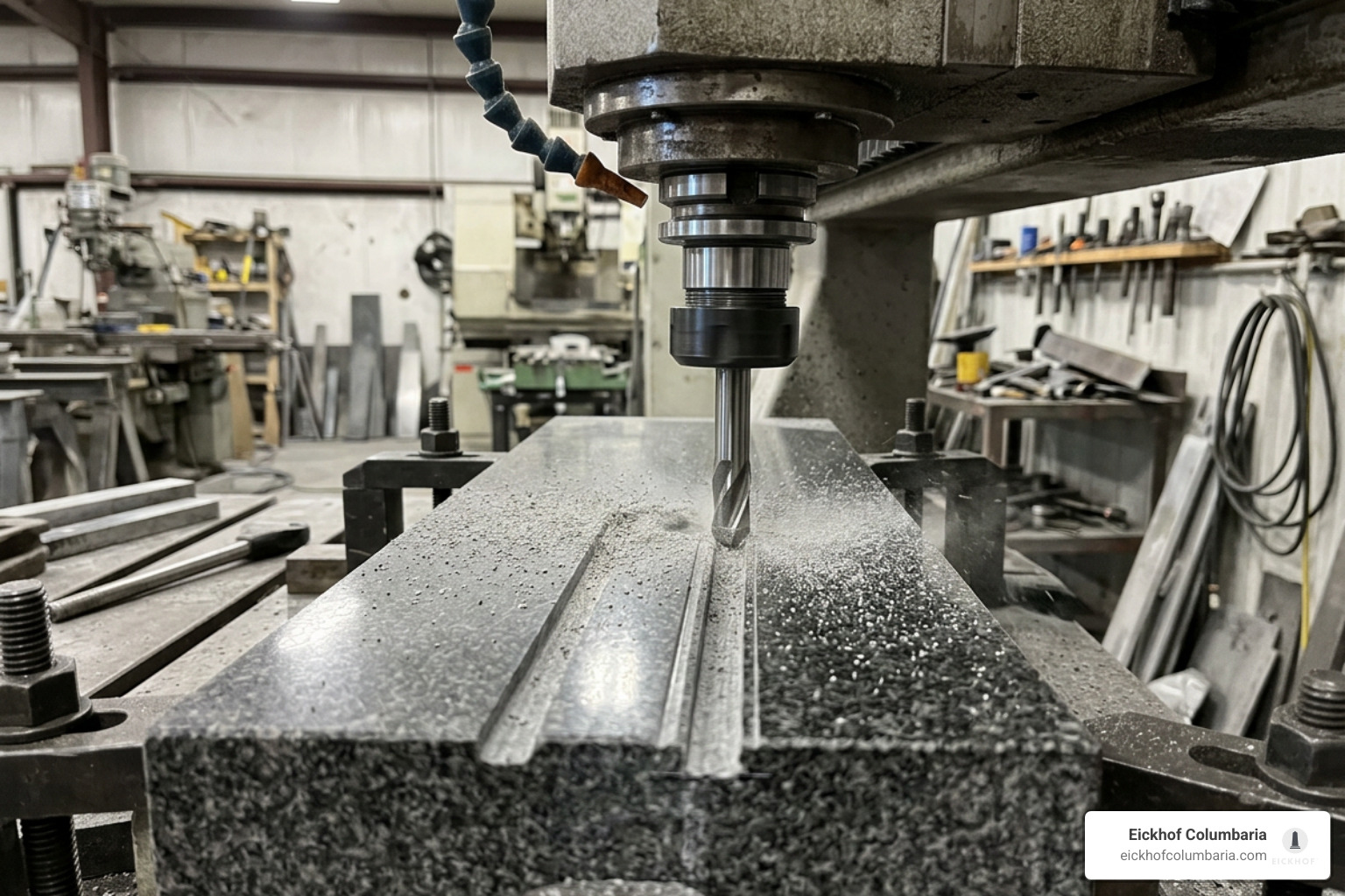 stone faceplate undergoing deep mechanical engraving
