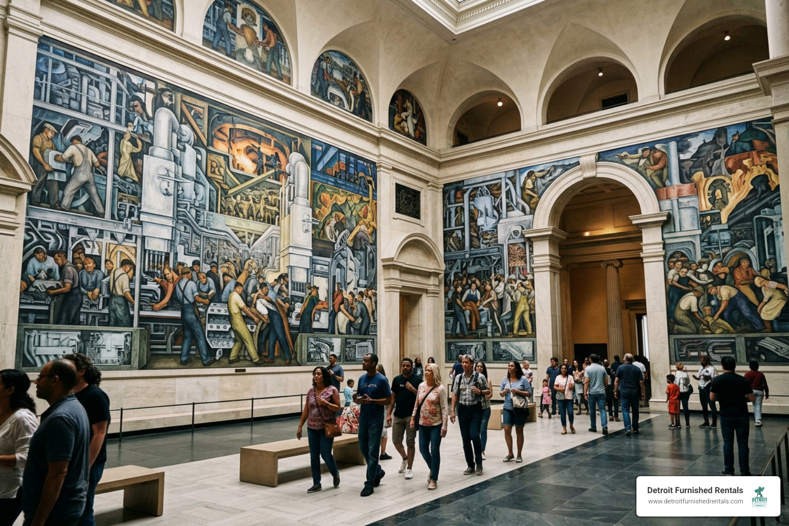 Diego Rivera Detroit Industry Murals inside the Detroit Institute of Arts
