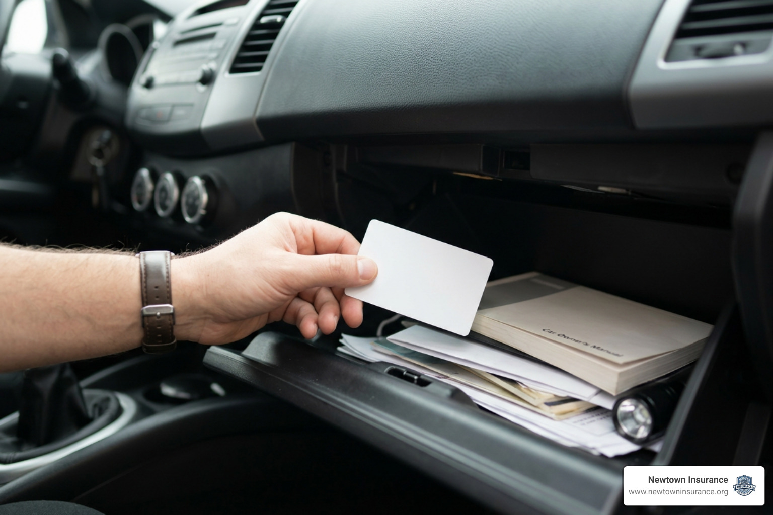 physical auto insurance card inside a vehicle glove compartment physical auto insurance card inside a vehicle glove compartment