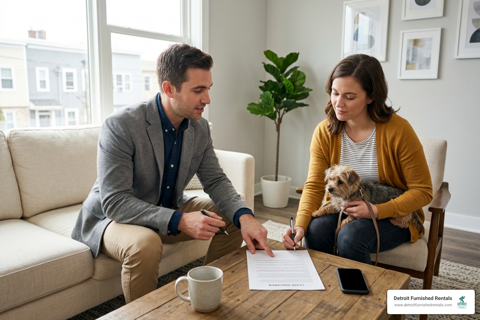 landlord reviewing lease agreement with tenant landlord reviewing lease agreement with tenant
