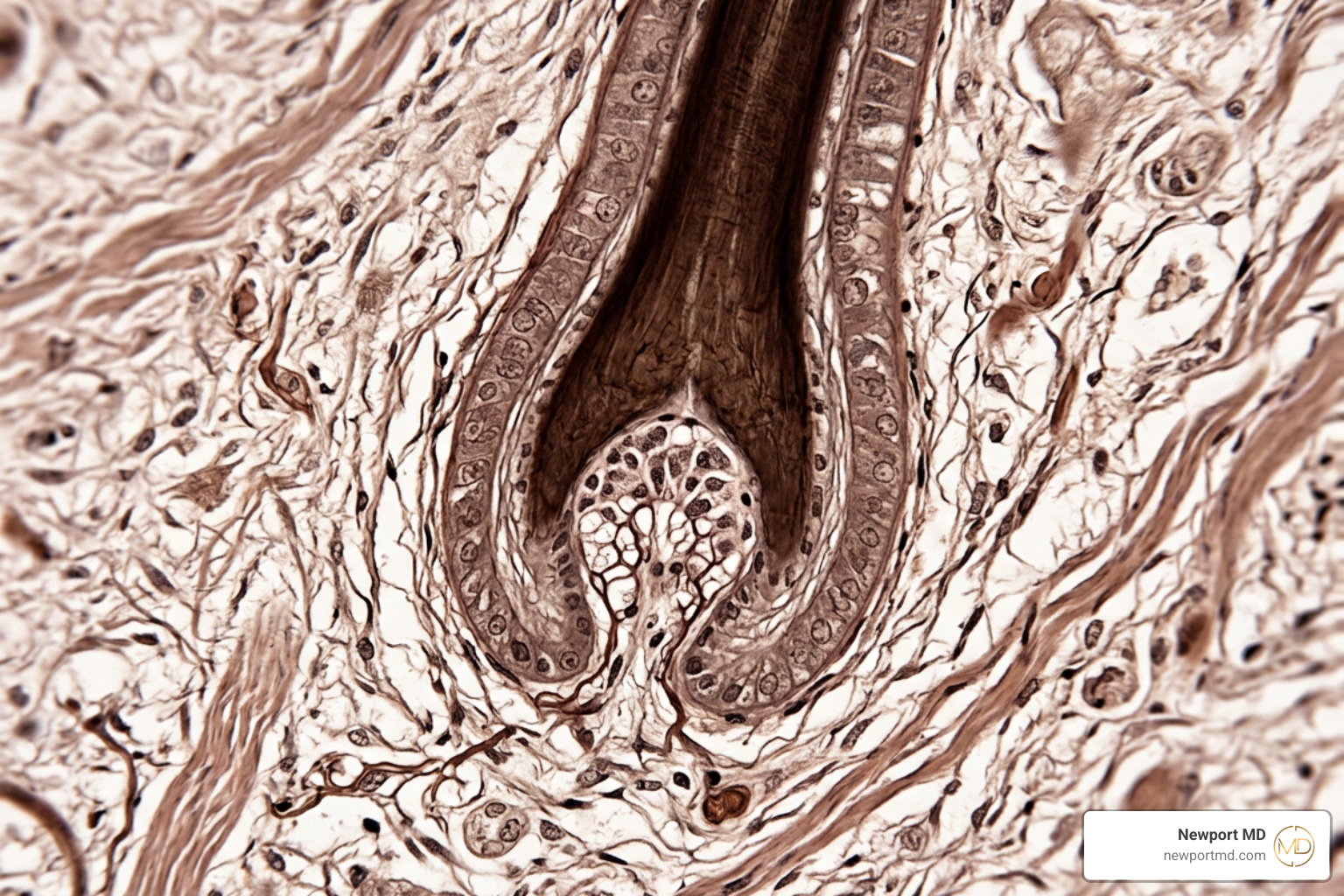 Hair shaft anchoring within the dermal papilla extracellular matrix Hair shaft anchoring within the dermal papilla extracellular matrix