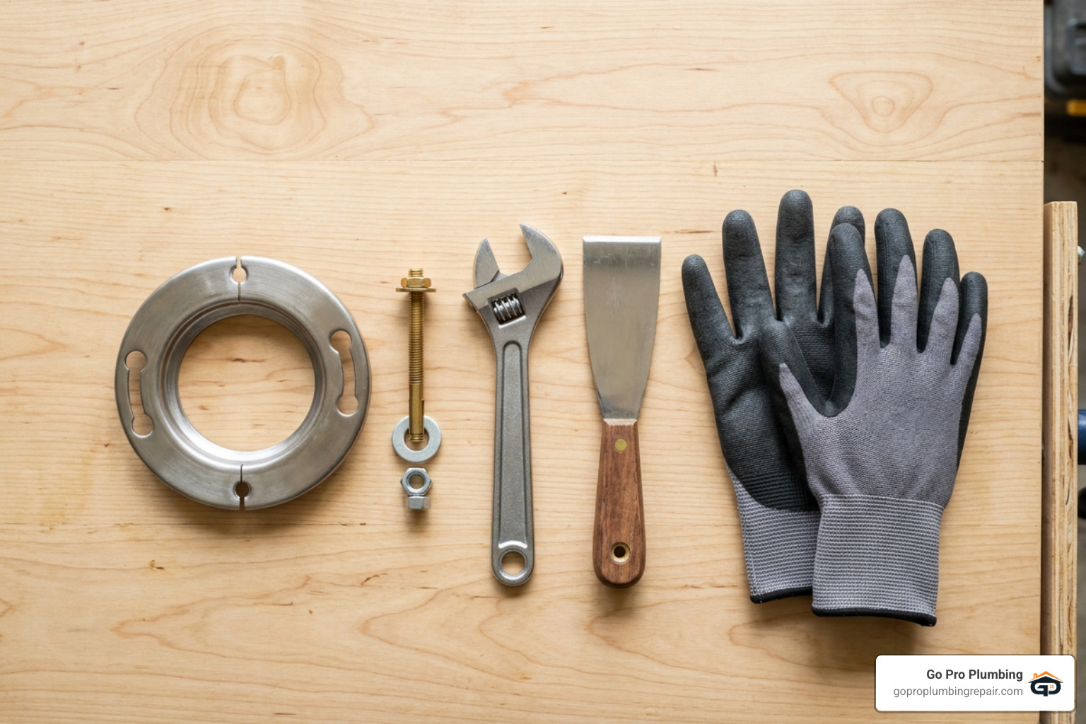 Toilet flange repair tools and safety gear Toilet flange repair tools and safety gear