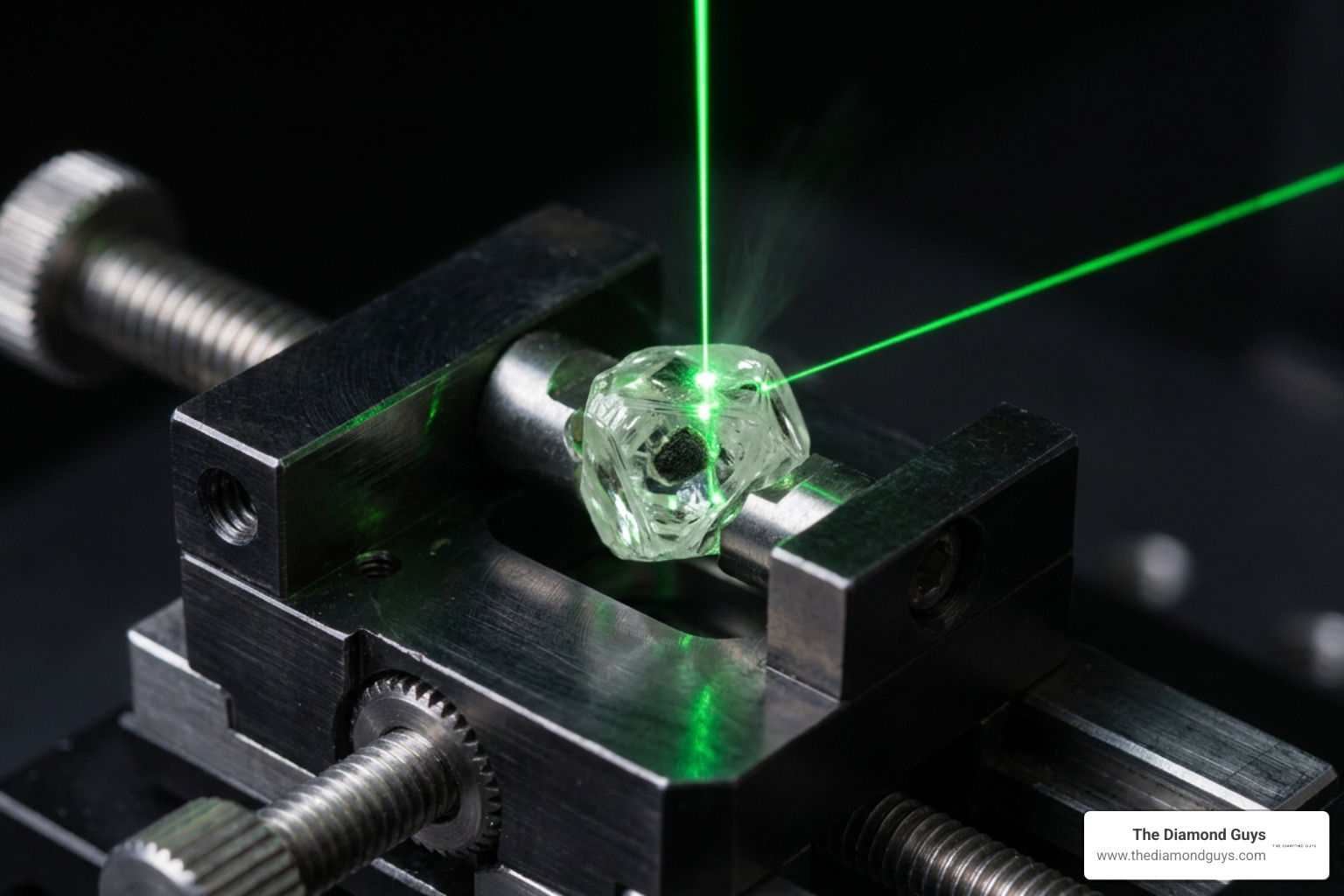 laser drilling into a diamond inclusion laser drilling into a diamond inclusion