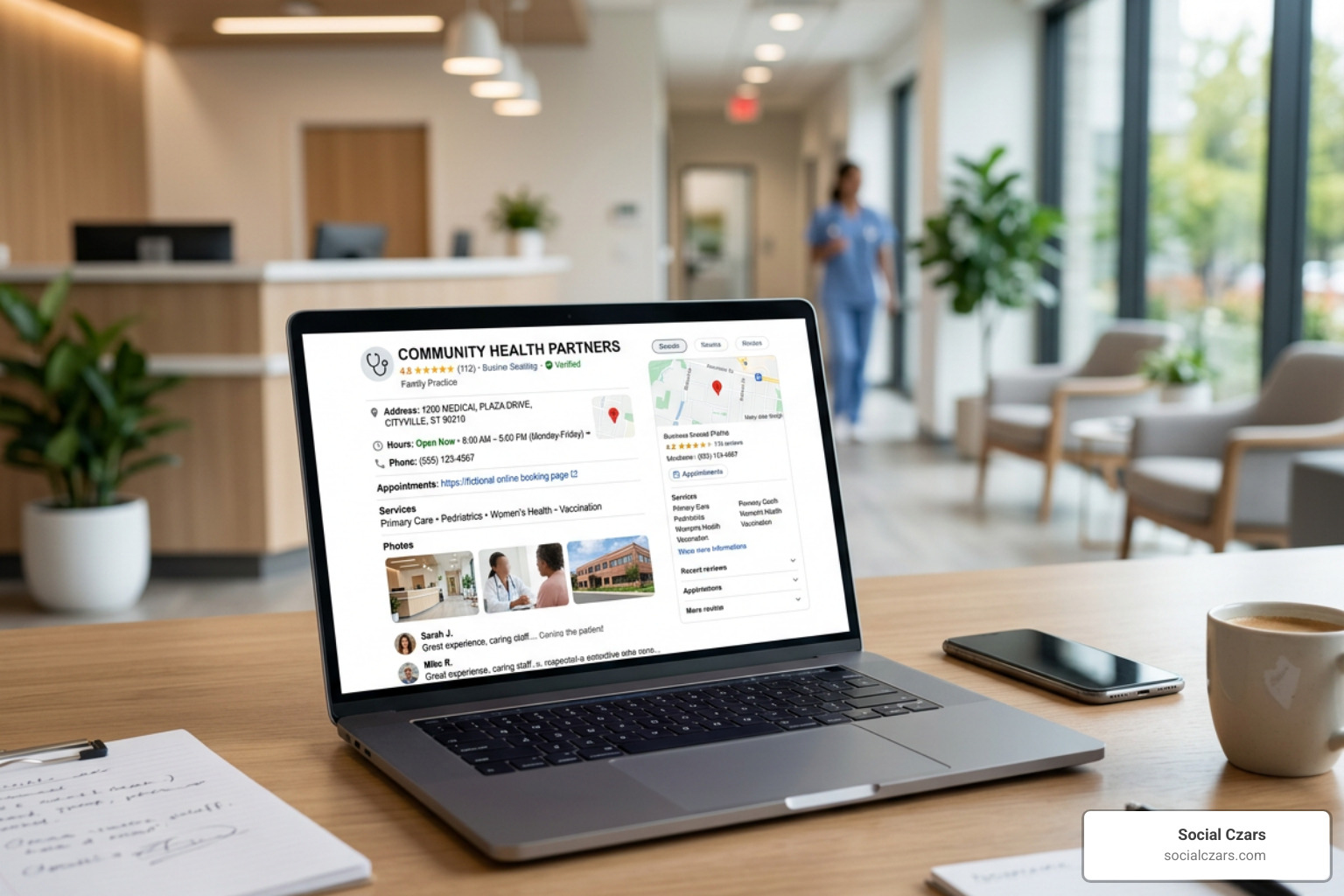 Optimized Google Business Profile interface for medical practice