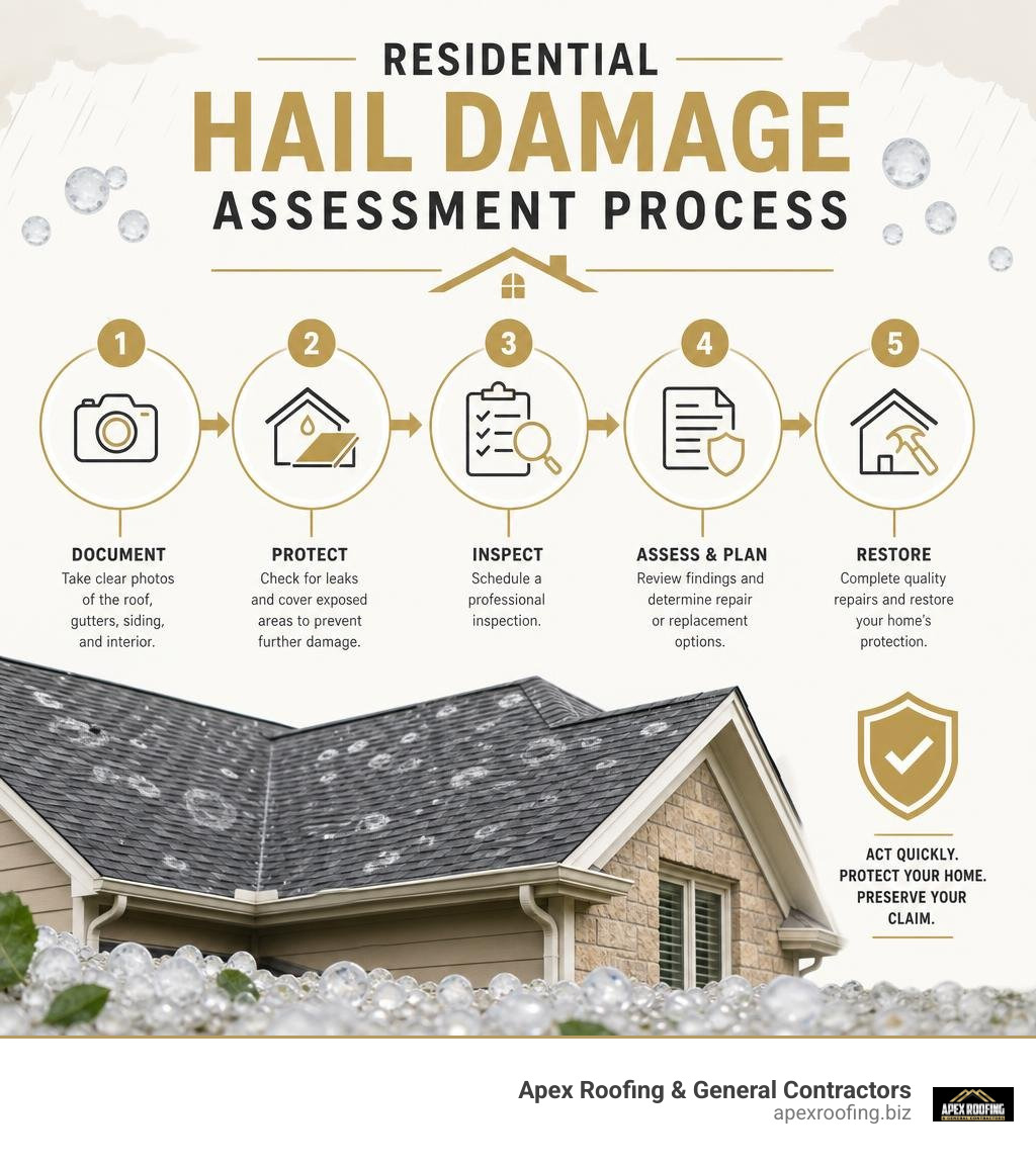 Residential hail damage assessment process infographic