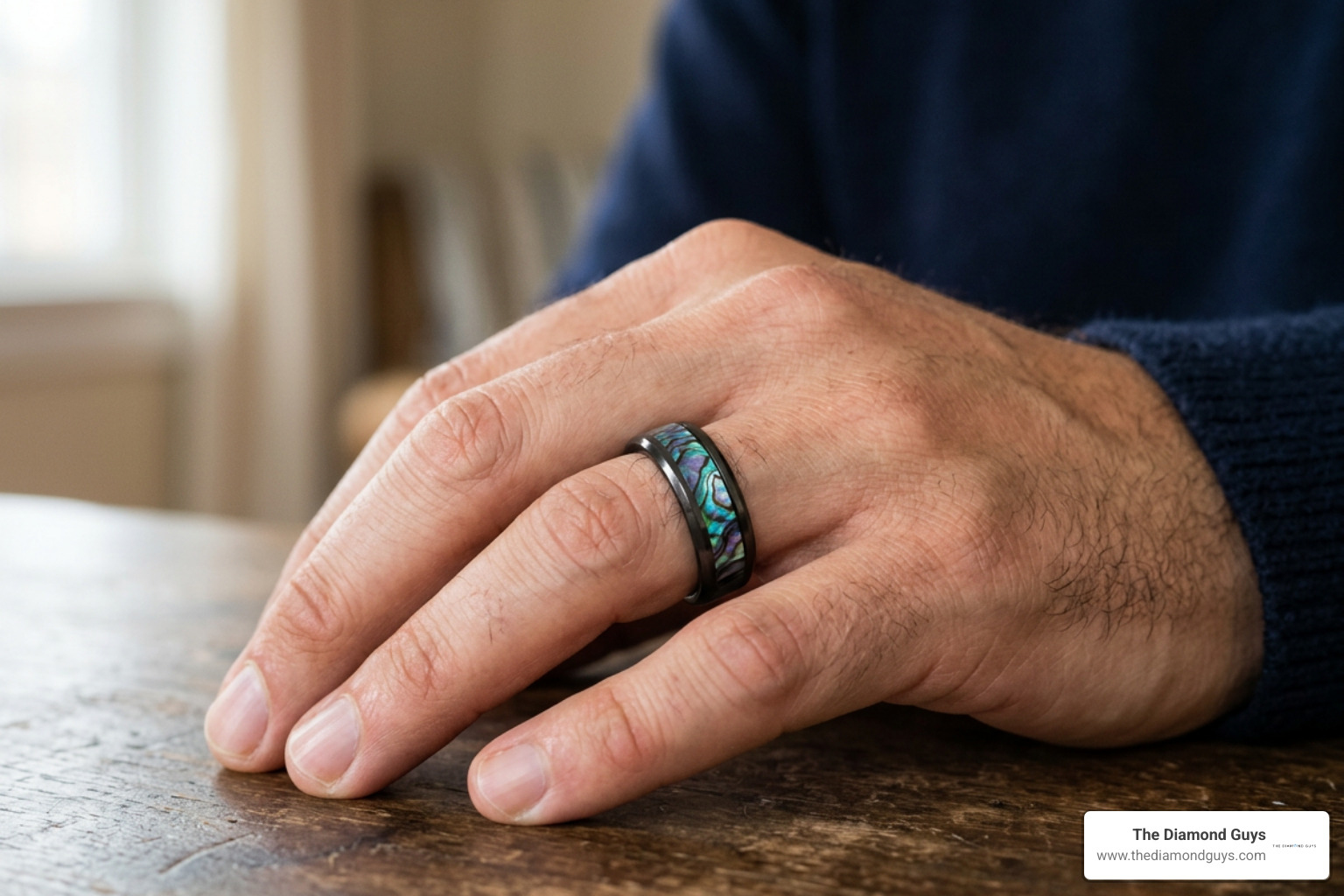abalone mens wedding band abalone mens wedding band