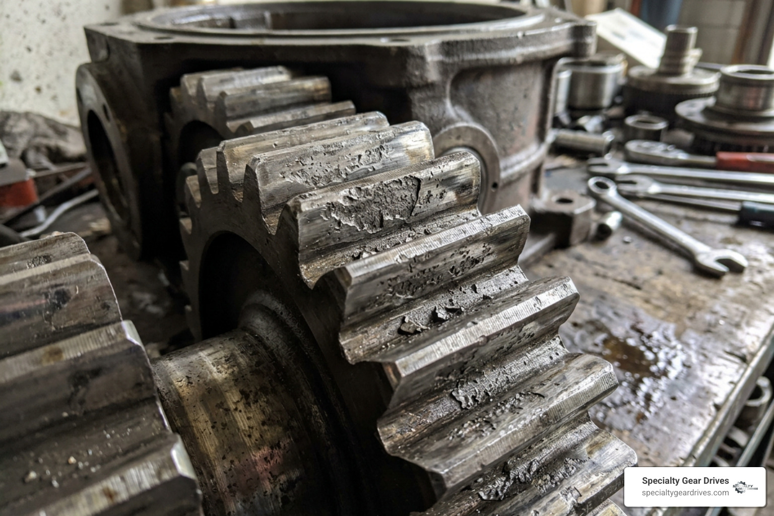 Surface spalling and micro-pitting on heavy industrial gear teeth Surface spalling and micro-pitting on heavy industrial gear teeth