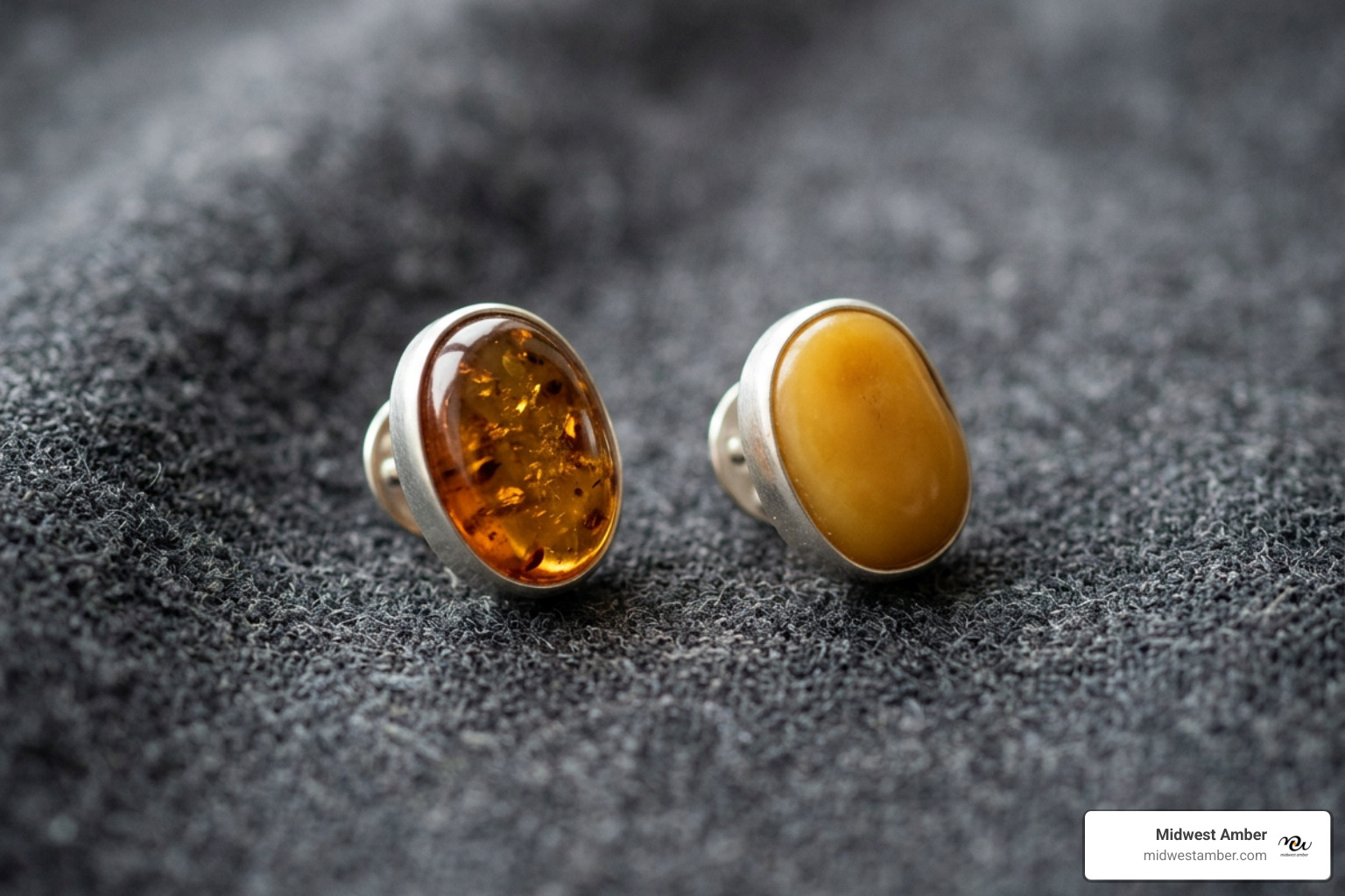 handcrafted masculine Baltic amber lapel pins in cognac and butterscotch