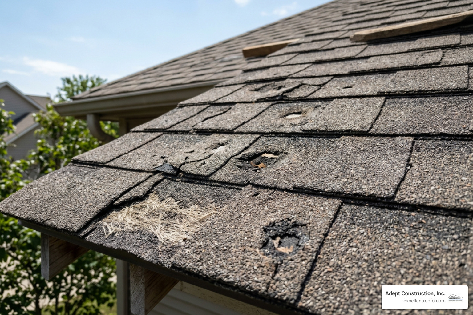 Hail damaged architectural shingles Hail damaged architectural shingles