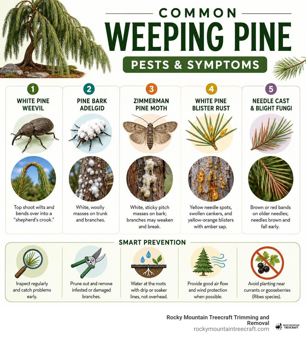 common weeping pine pests and symptoms infographic common weeping pine pests and symptoms infographic