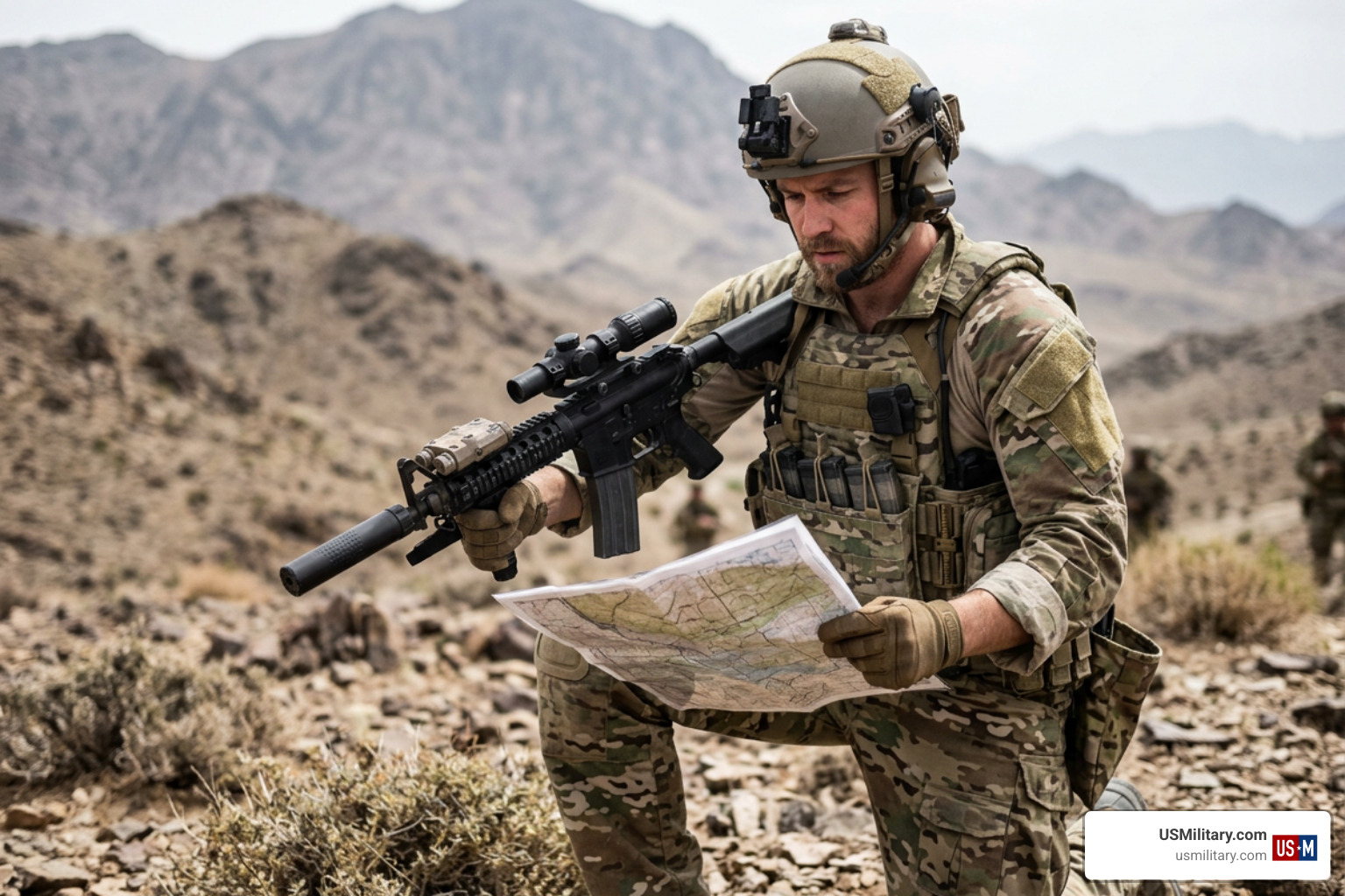 Special warfare operator conducting tactical mission planning