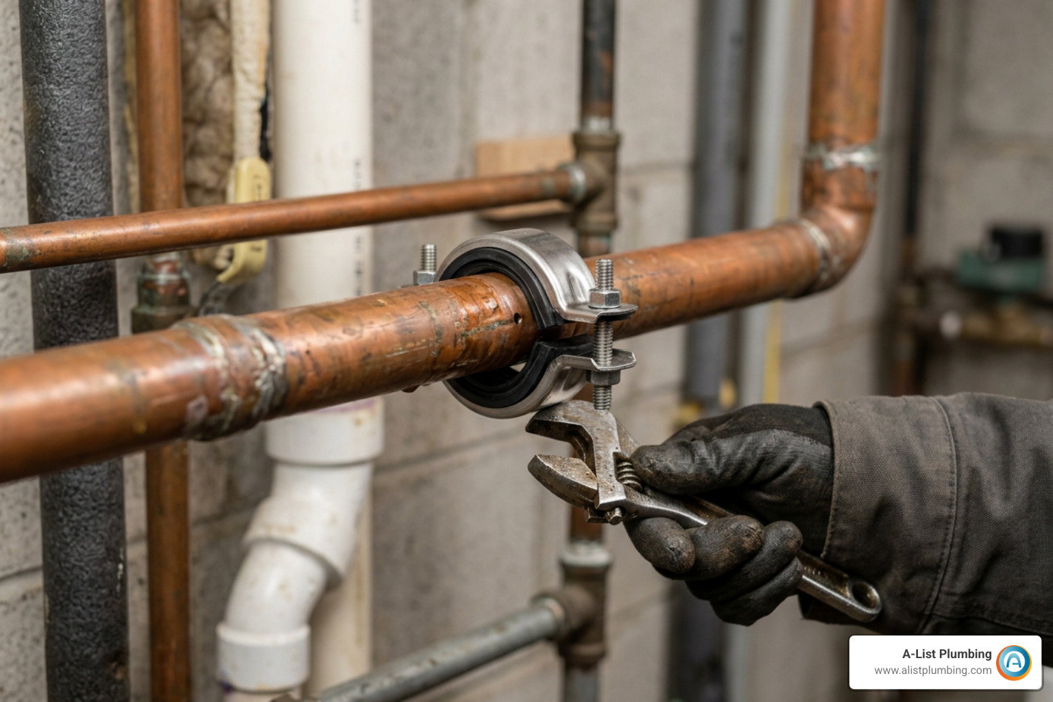 pipe repair clamp on copper tubing