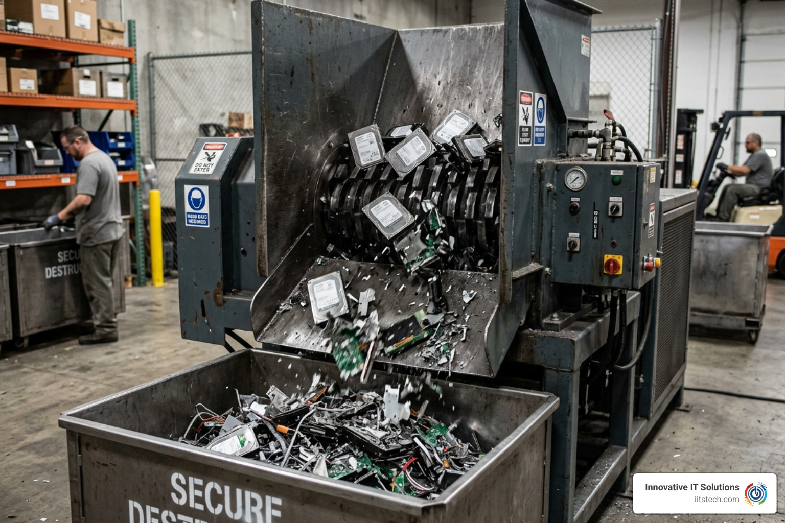 industrial hard drive shredder processing server drives