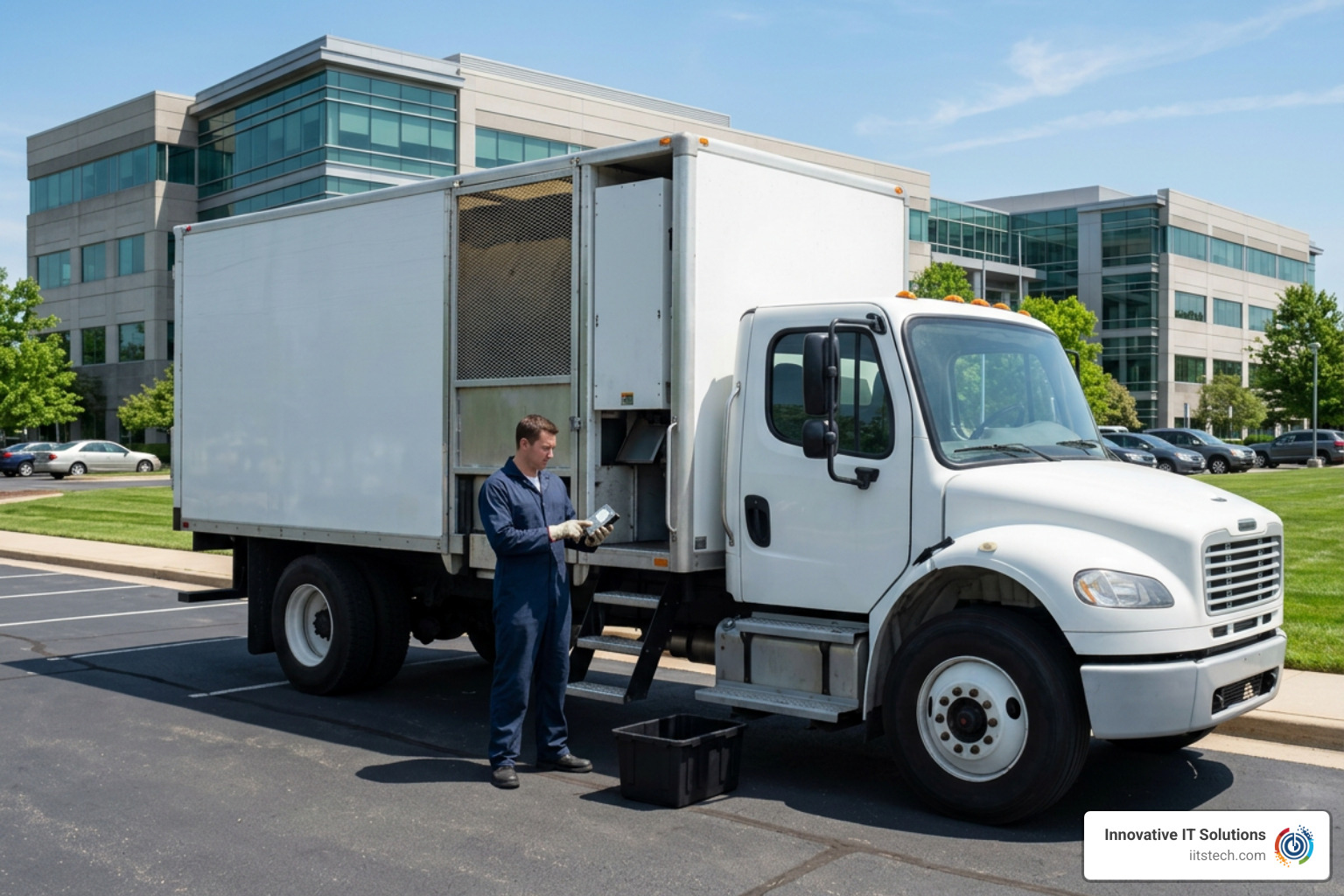 mobile hard drive shredding truck
