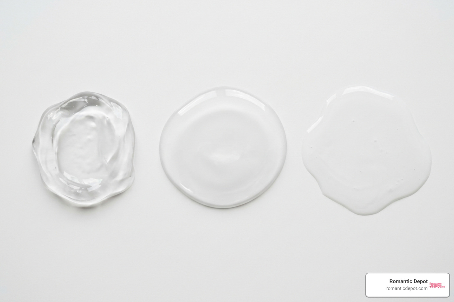 Lubricant consistency and viscosity swatches Lubricant consistency and viscosity swatches