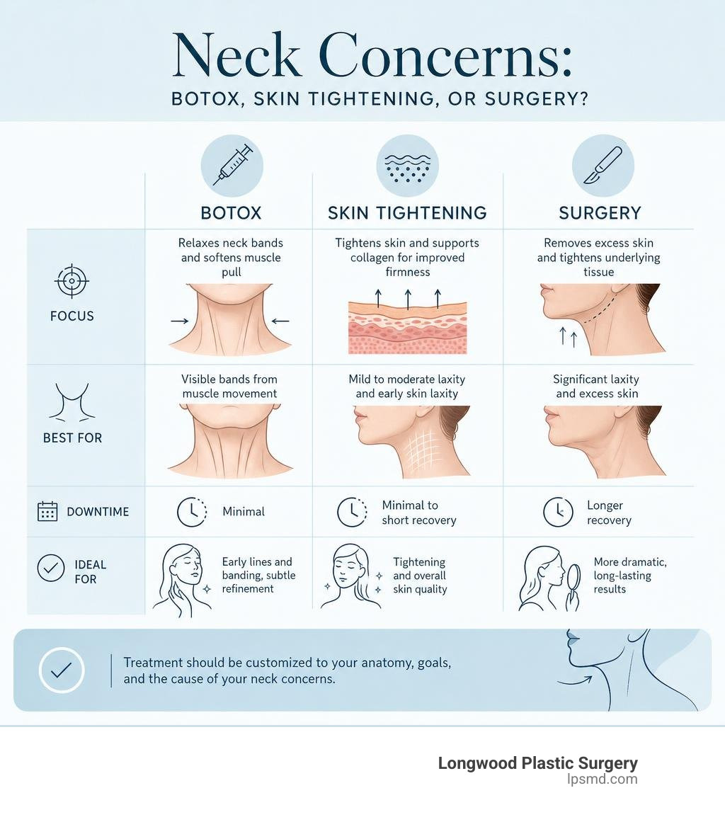 Infographic comparing Botox, fillers, IgniteRF, resurfacing, and surgery for facial rejuvenation Infographic comparing Botox, fillers, IgniteRF, resurfacing, and surgery for facial rejuvenation