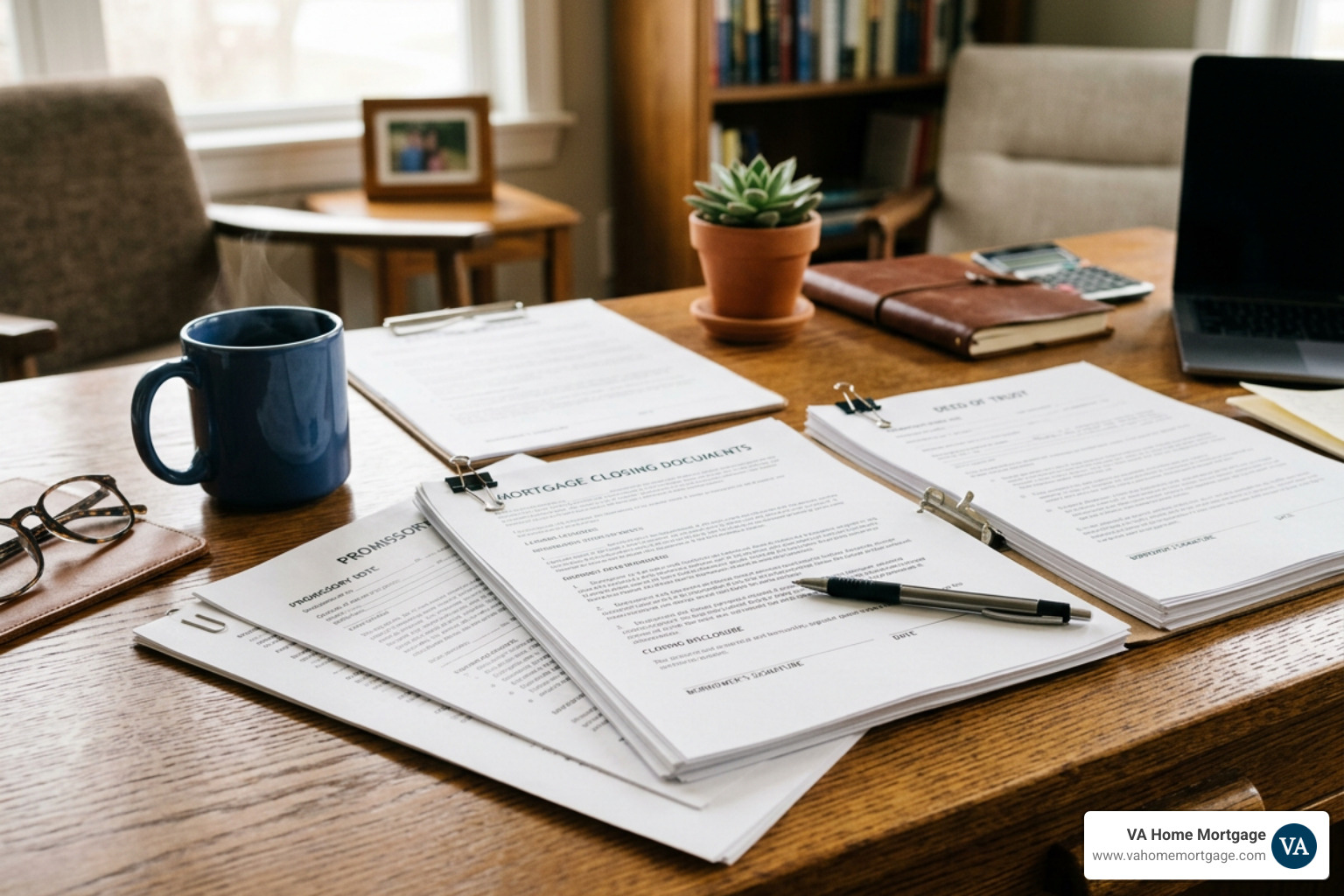 mortgage closing documents on desk ready for signing