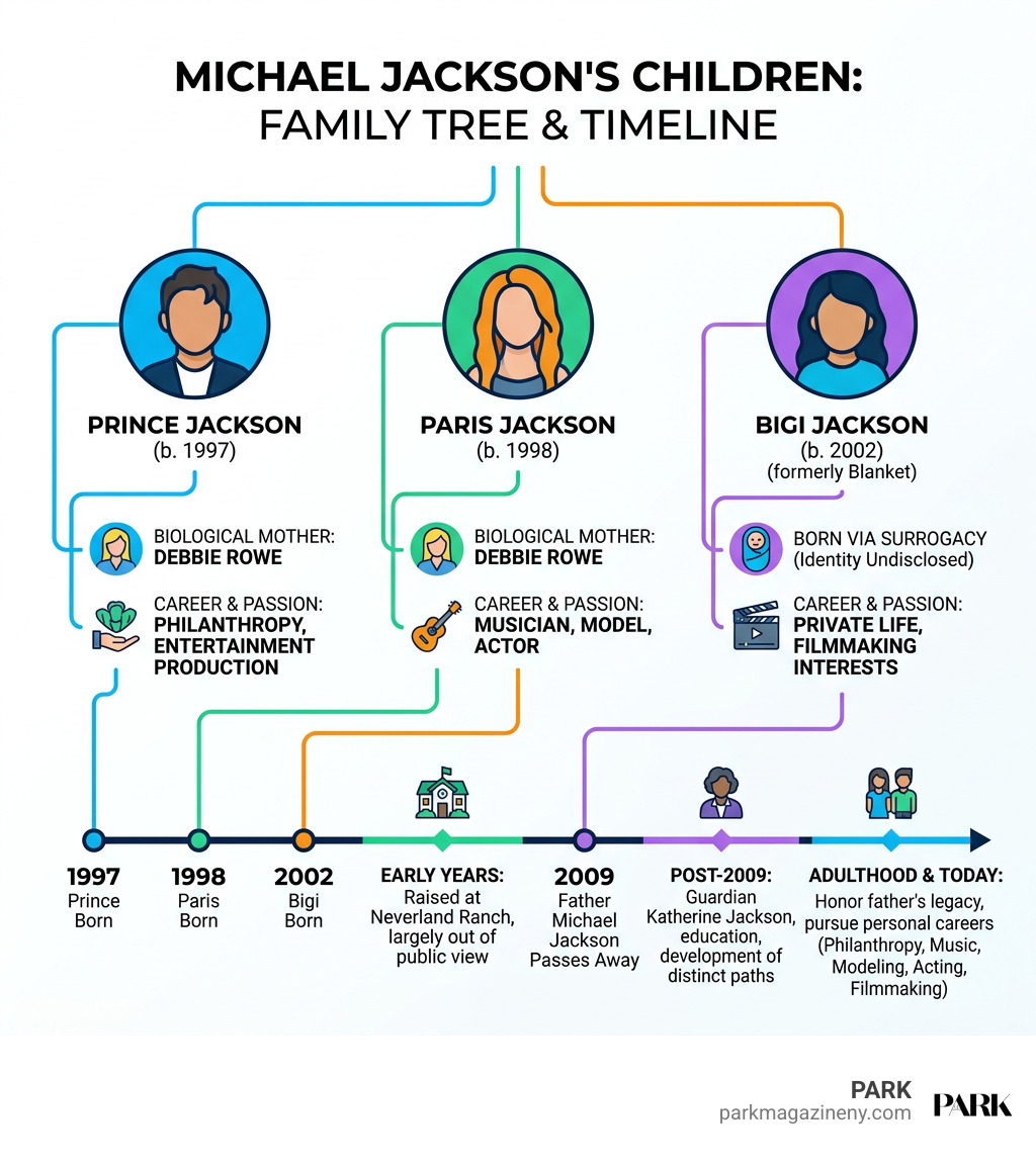 Michael Jackson children family tree and timeline infographic