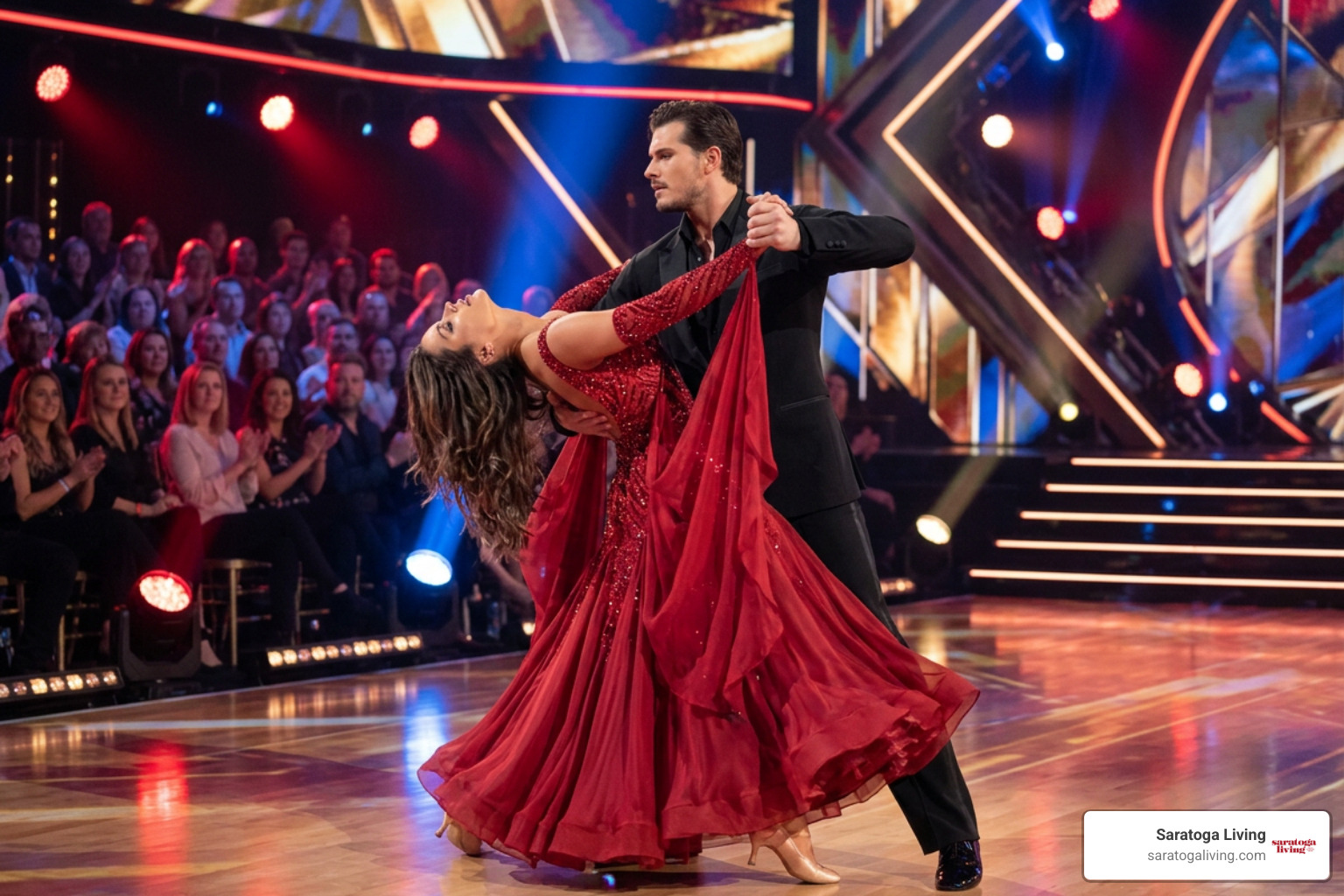 Brooks Nader and Gleb Savchenko performing on Dancing with the Stars Brooks Nader and Gleb Savchenko performing on Dancing with the Stars