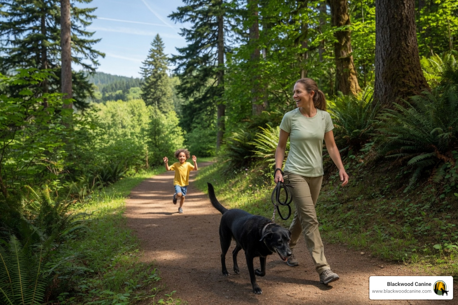 happy owner walking smoothly with a well behaved dog outdoors happy owner walking smoothly with a well behaved dog outdoors
