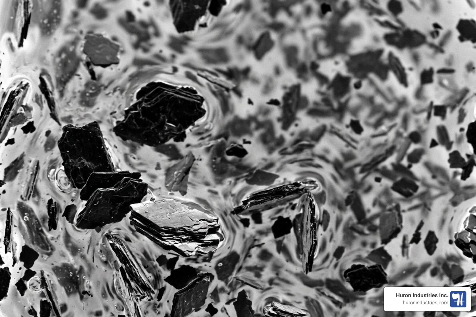 Colloidal graphite particle dispersion under magnification Colloidal graphite particle dispersion under magnification