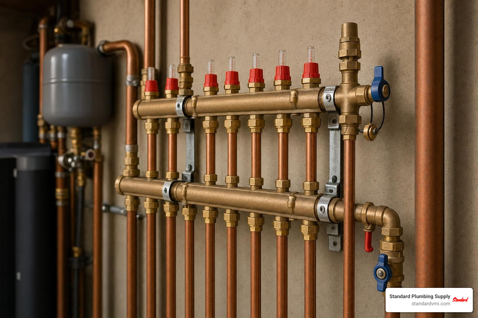 hydronic heating manifold with copper lines hydronic heating manifold with copper lines