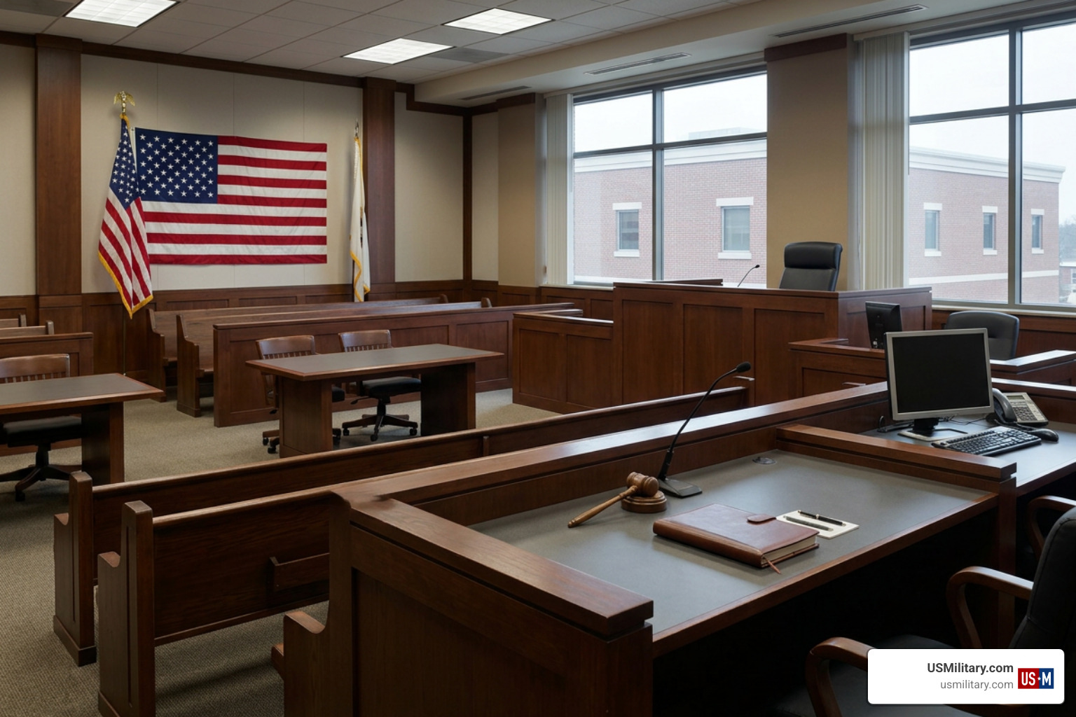 Military courtroom proceedings